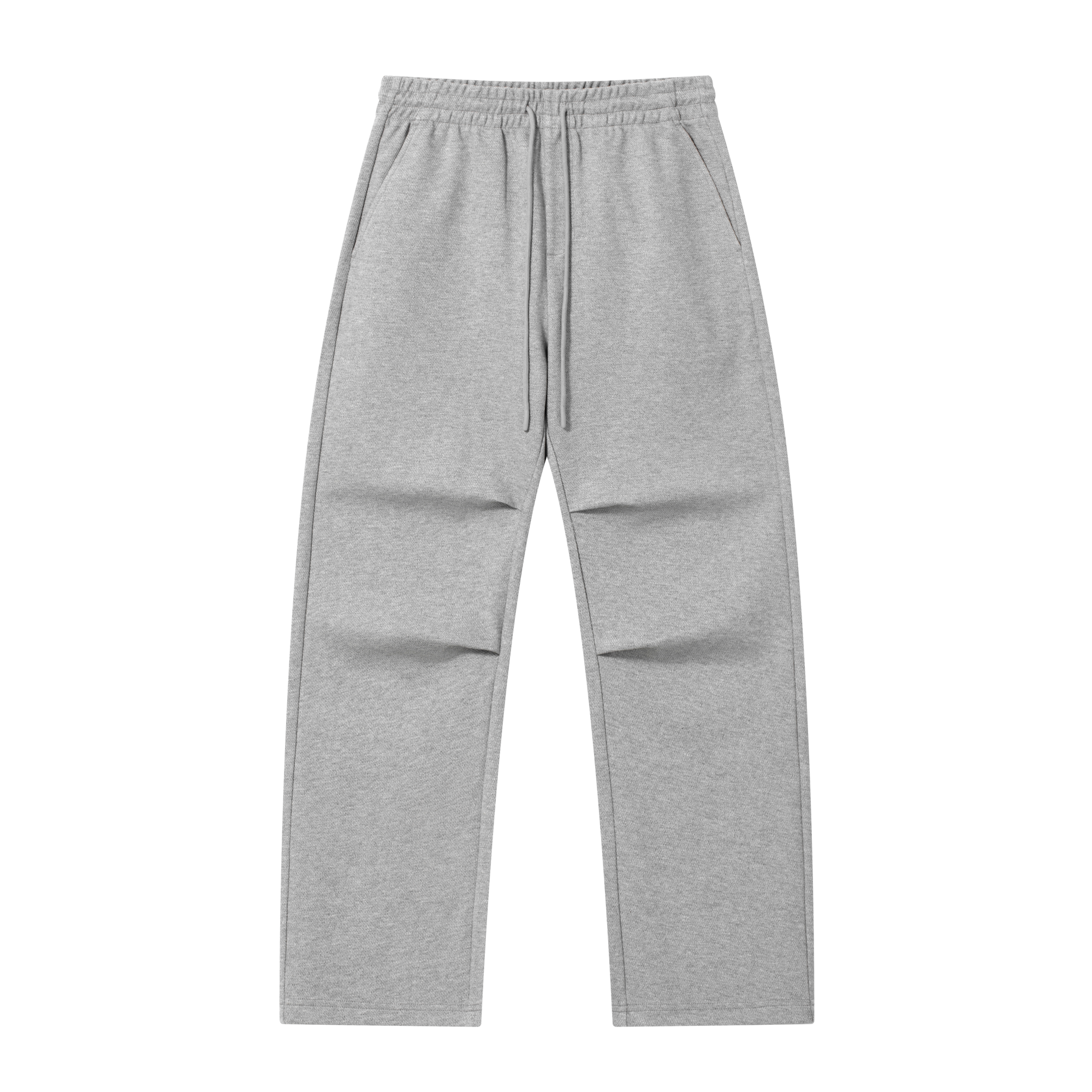 Grey Textured Curved Sweatpants