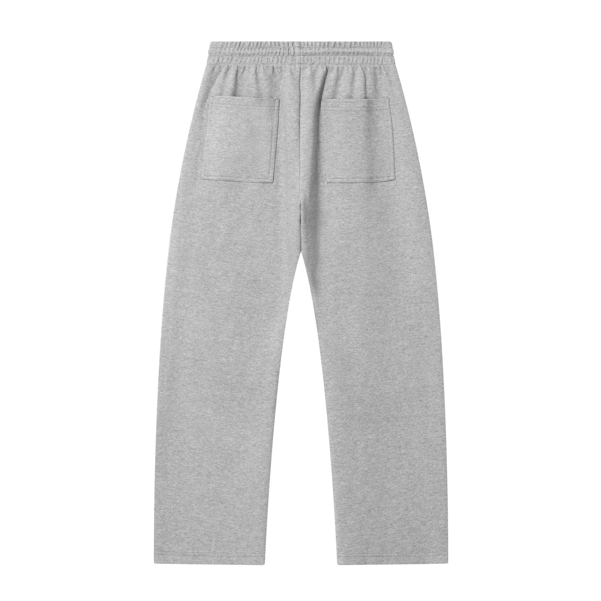 Grey Textured Curved Sweatpants