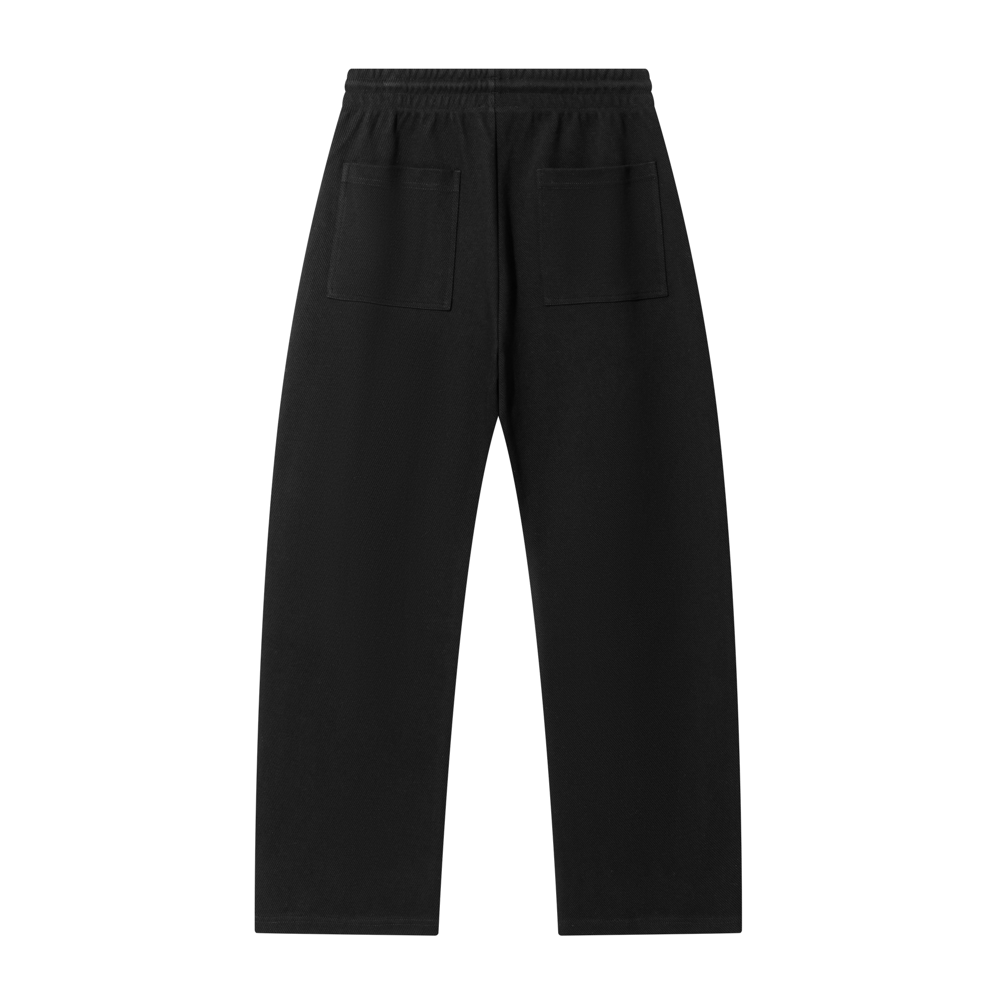 Black Textured Curved Sweatpants