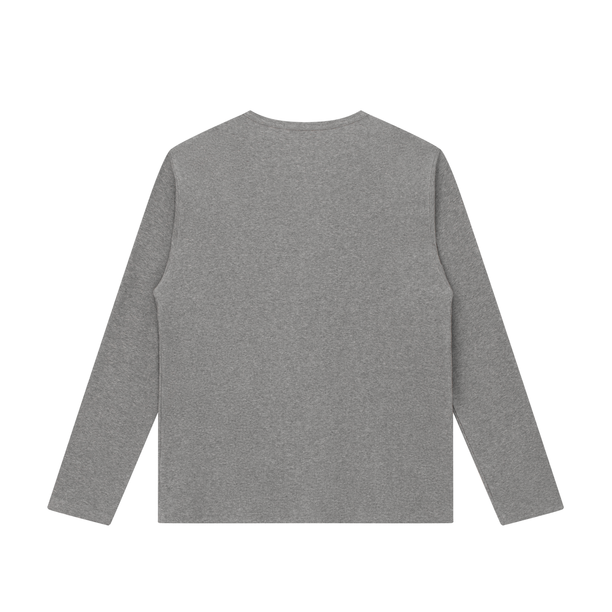 Light Grey Henley Collar Drape Basic Long Sleeve Tee