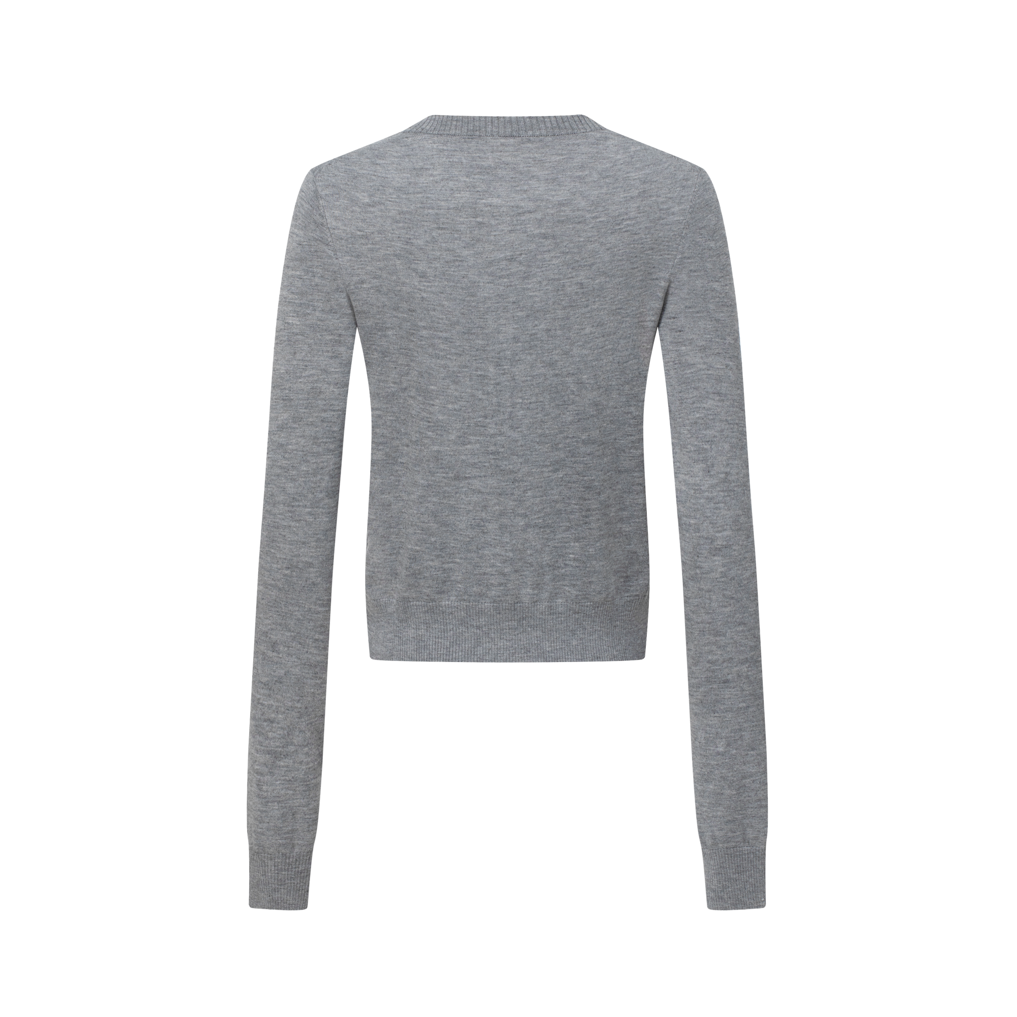 Grey Silk and Wool Blend Cardigan