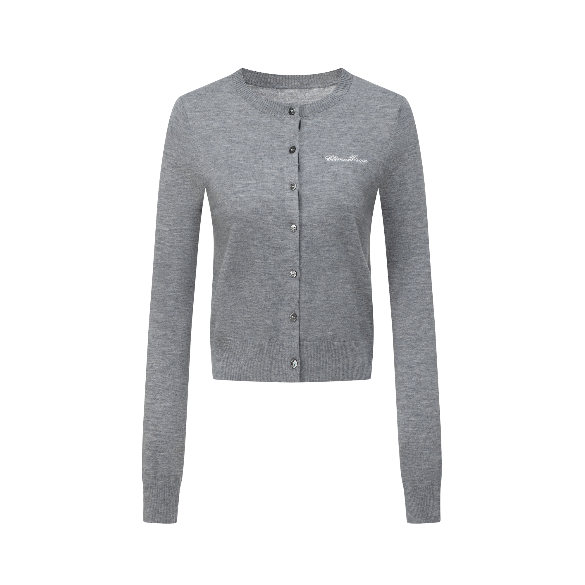 Grey Silk and Wool Blend Cardigan