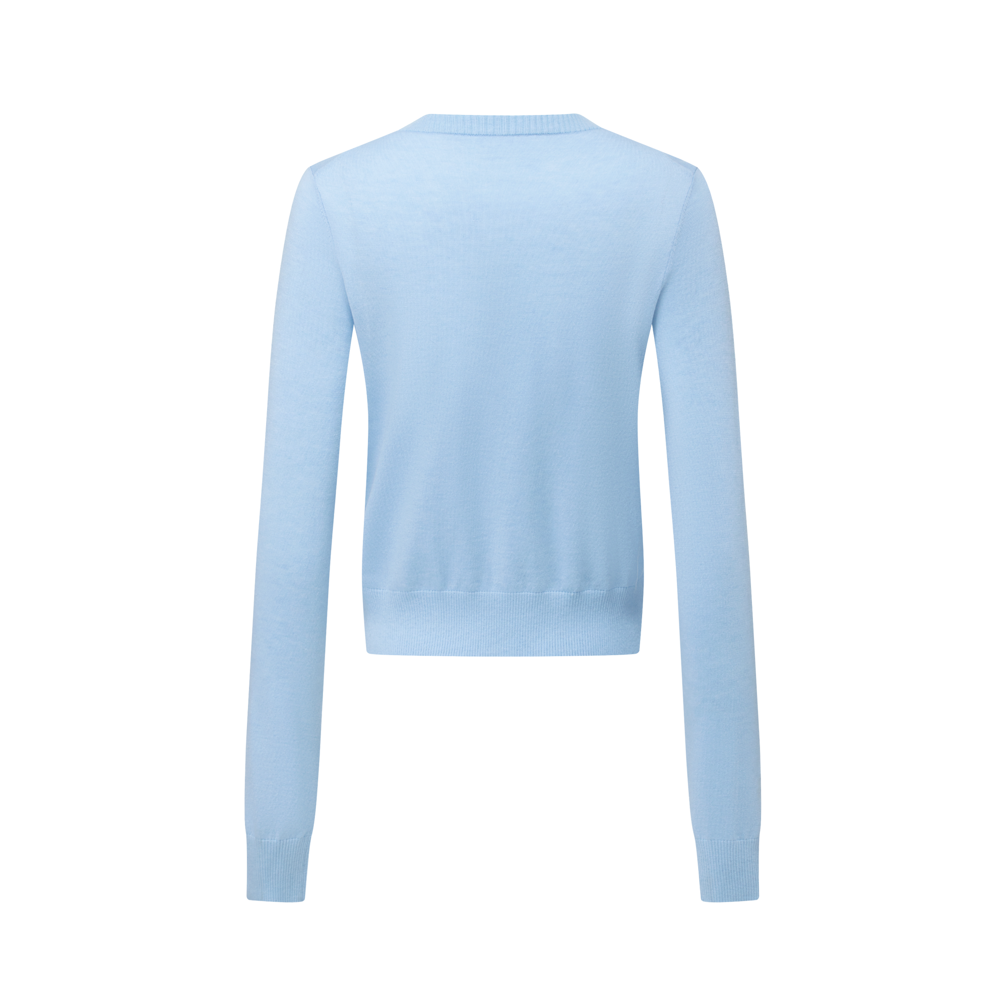 Blue Silk and Wool Blend Cardigan