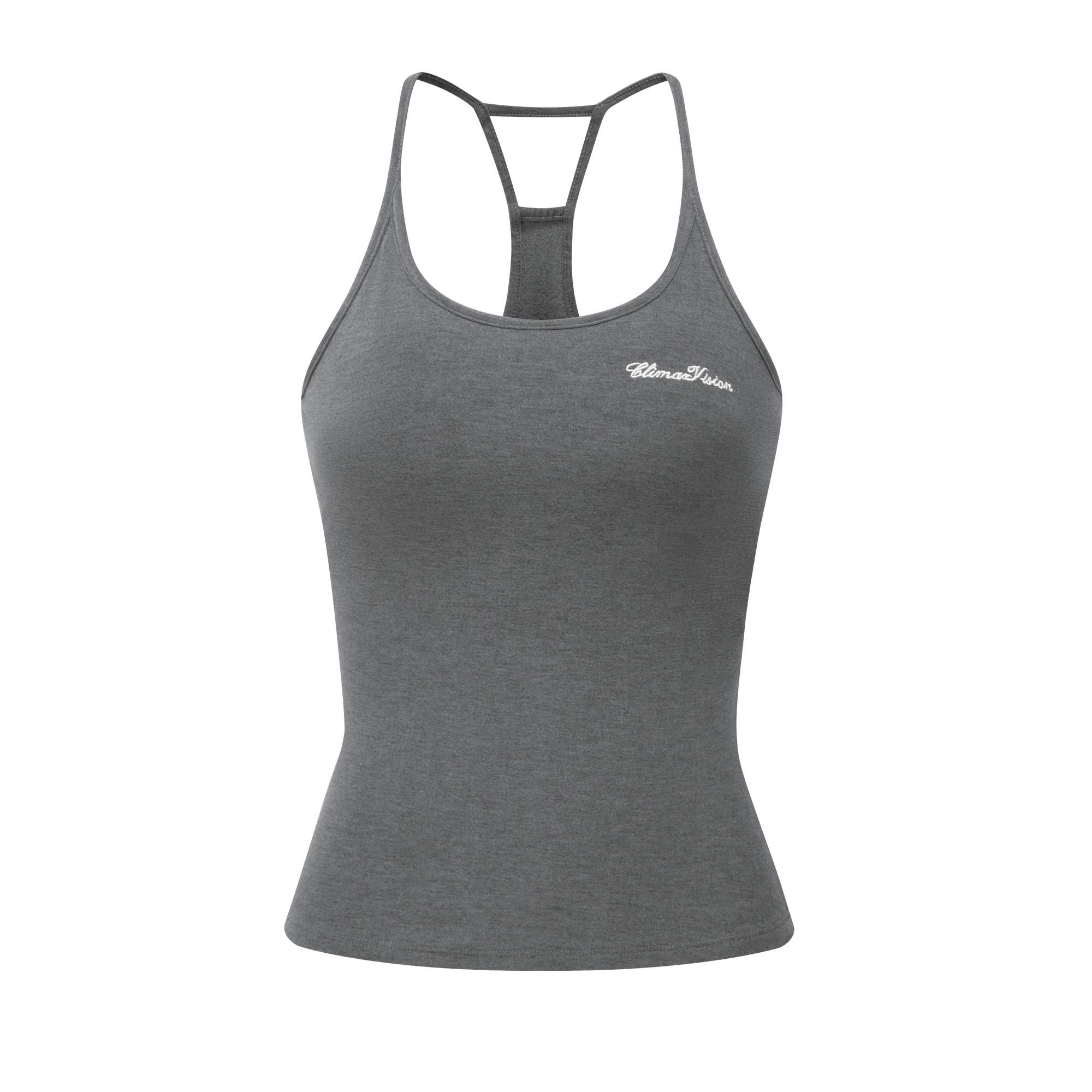 Soft Built-In Bra Halterneck Tank Top In Grey