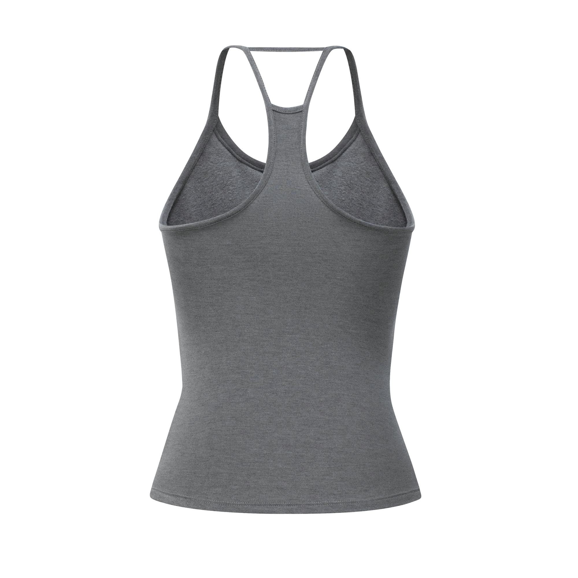 Soft Built-In Bra Halterneck Tank Top In Grey