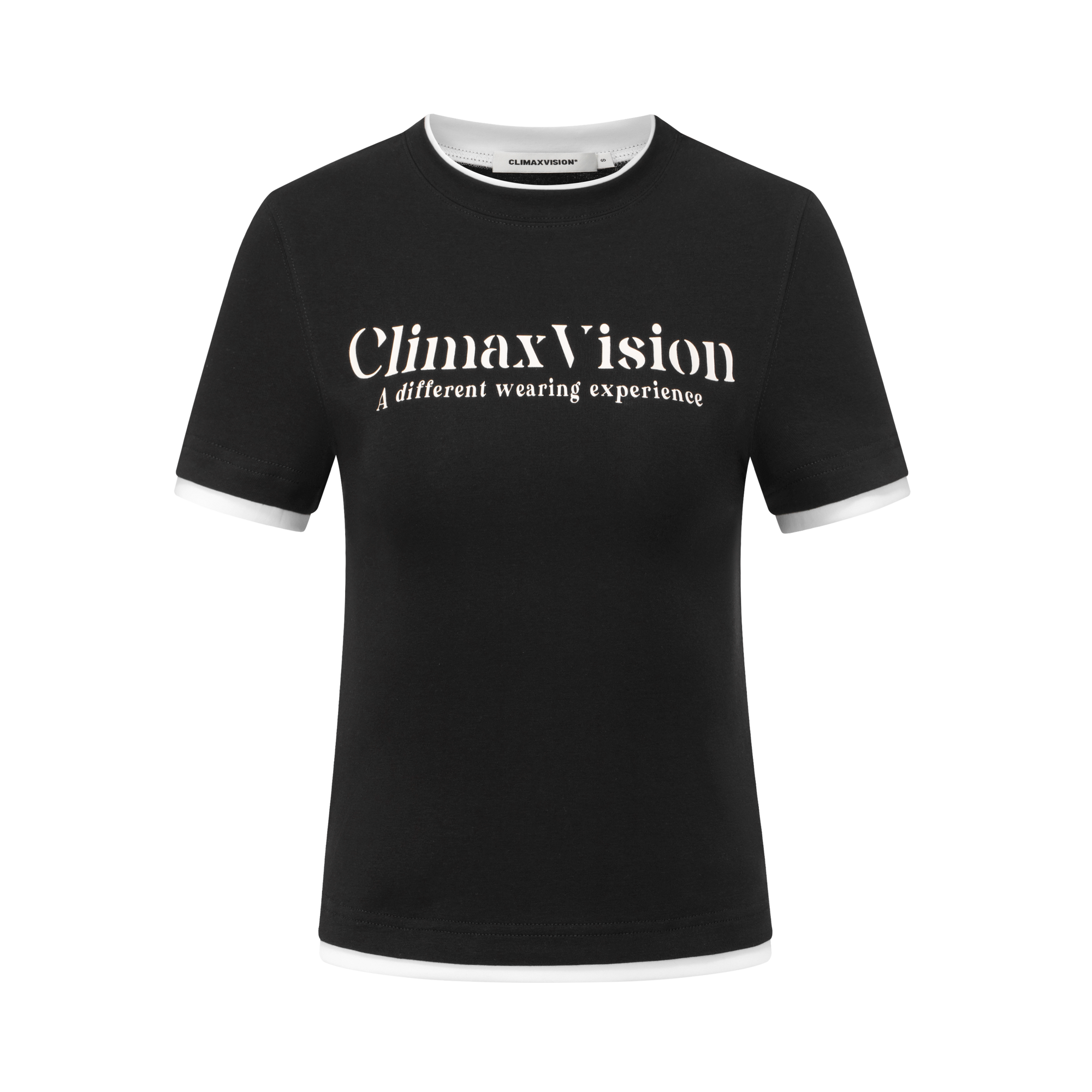 Black retro fake two-piece short sleeves
