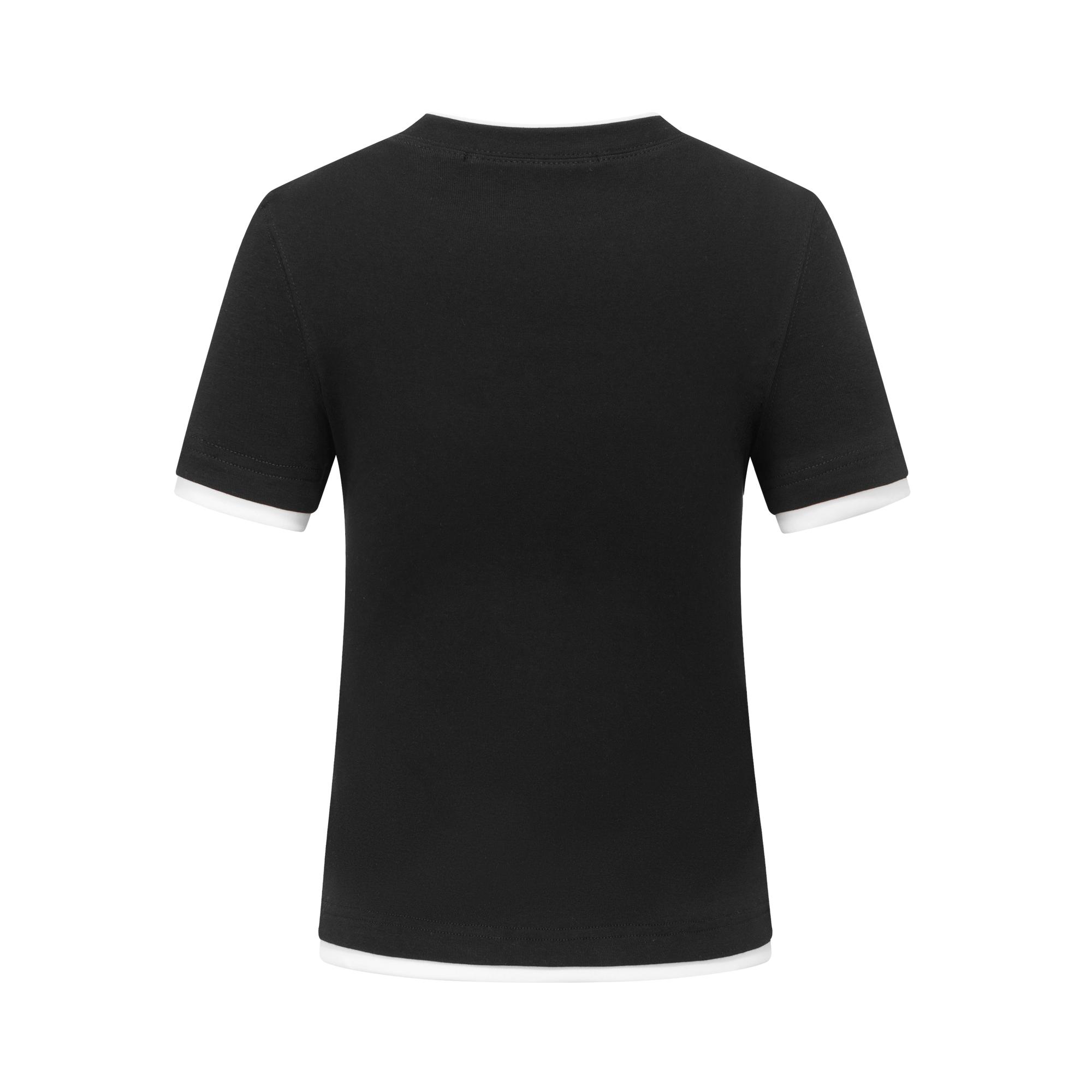 Black retro fake two-piece short sleeves