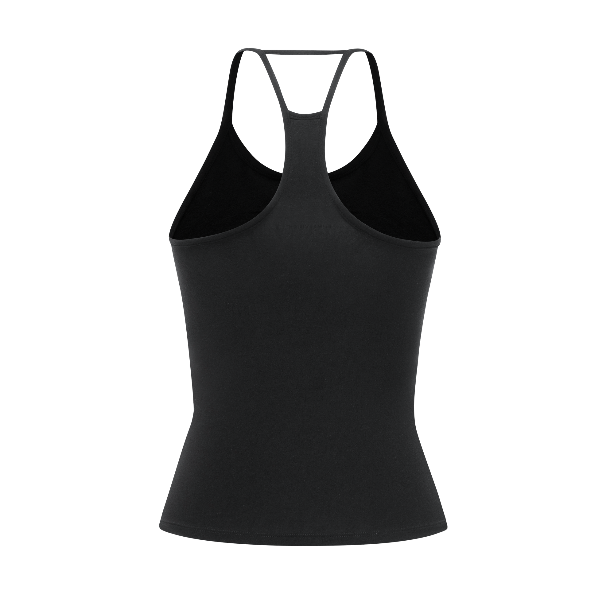 Soft Built-In Bra Halterneck Tank Top In Black
