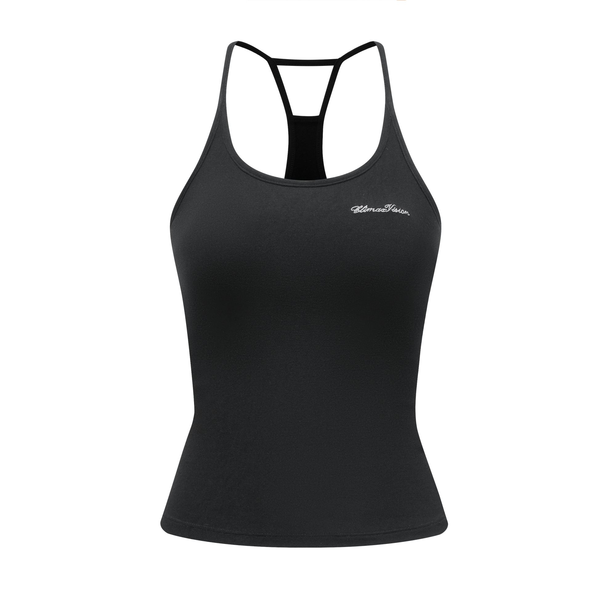 Soft Built-In Bra Halterneck Tank Top In Black