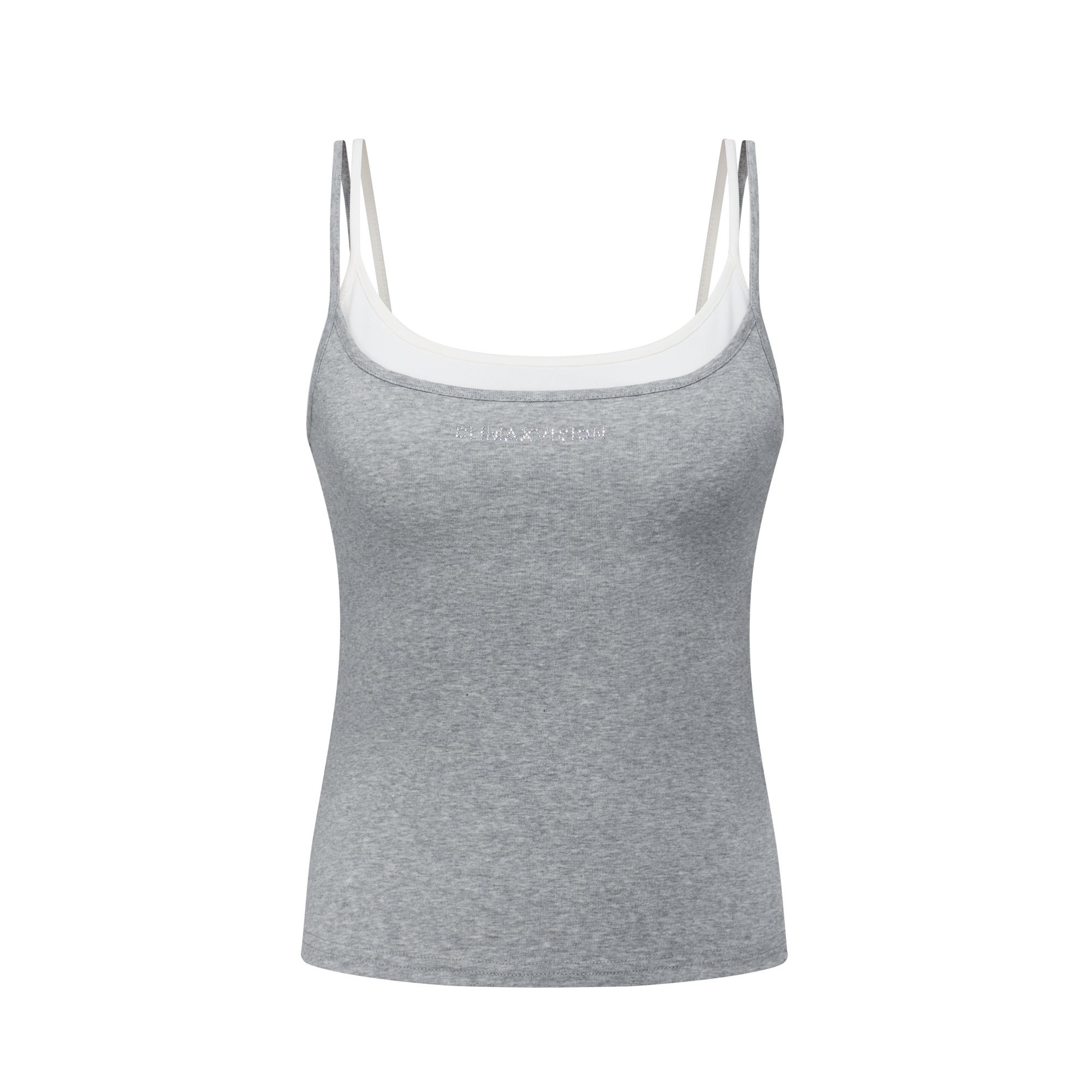 Ice grey hot diamond fake two-piece sling