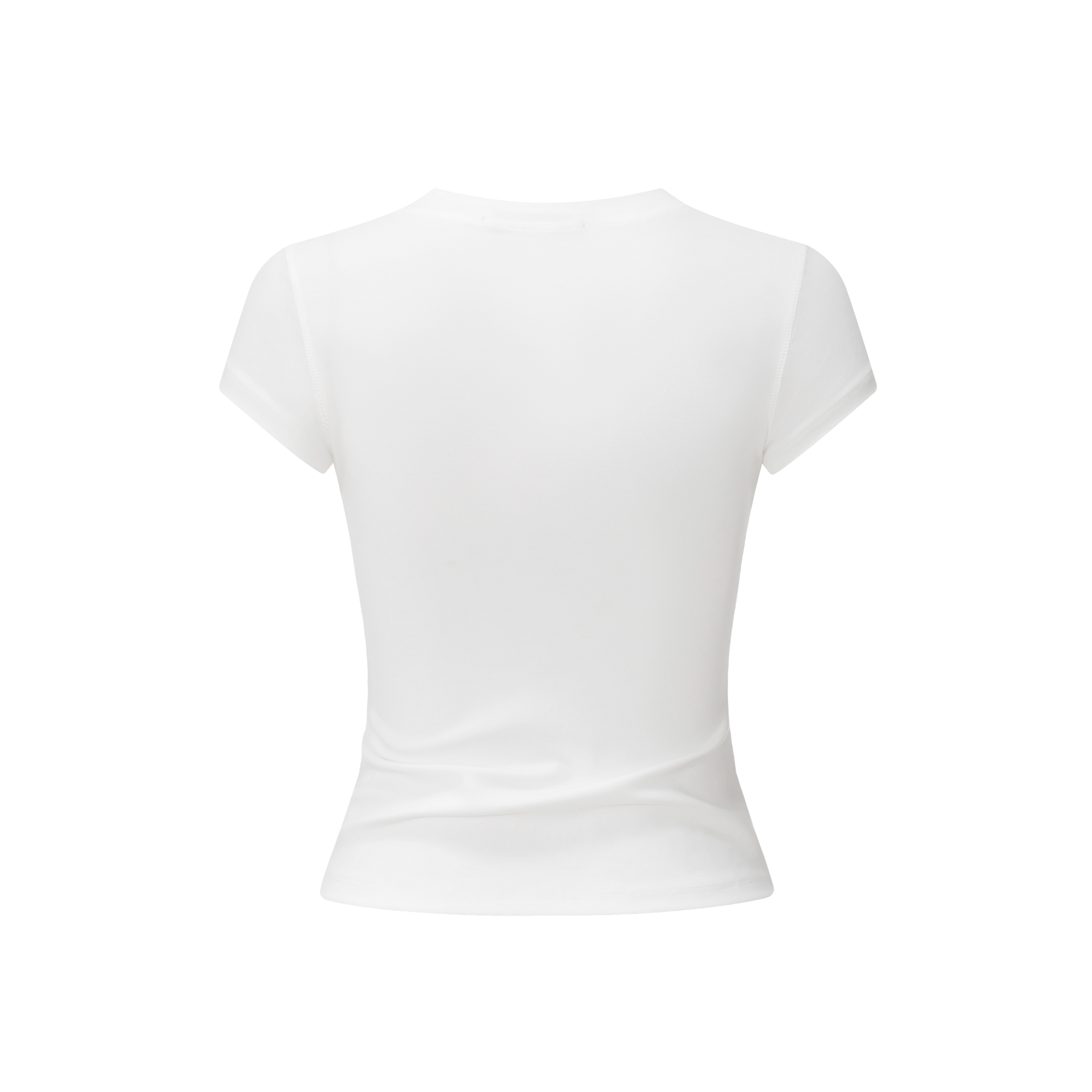 White Stretch Henley Short Sleeves