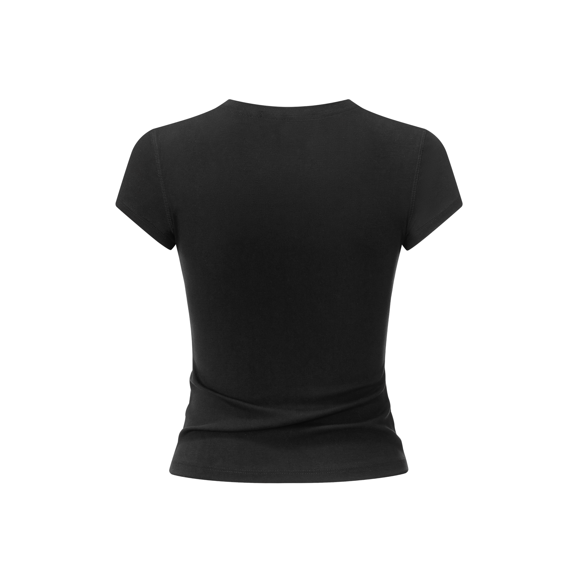 Black Stretch Henley Short Sleeves