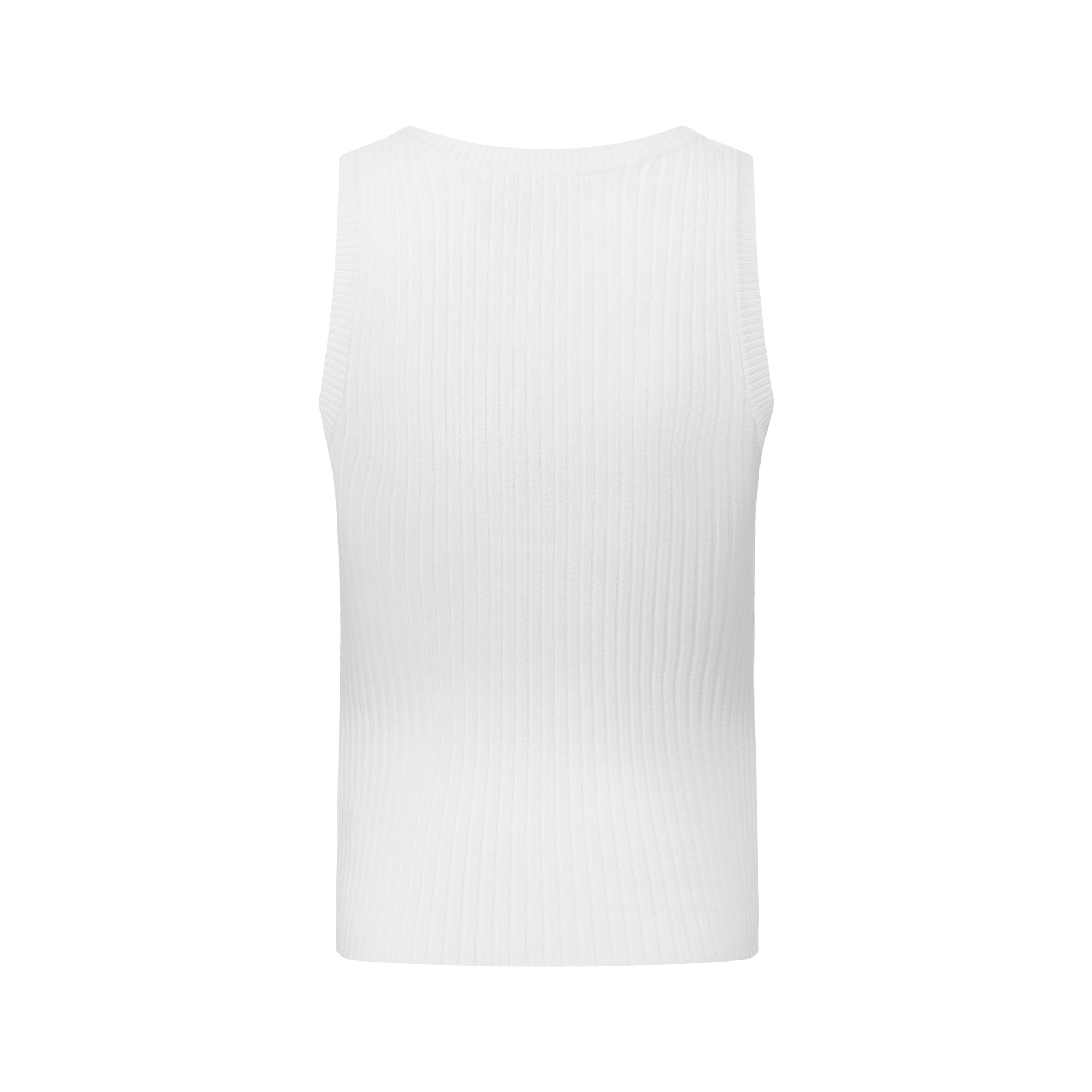 White Stretch Knit Tank Top