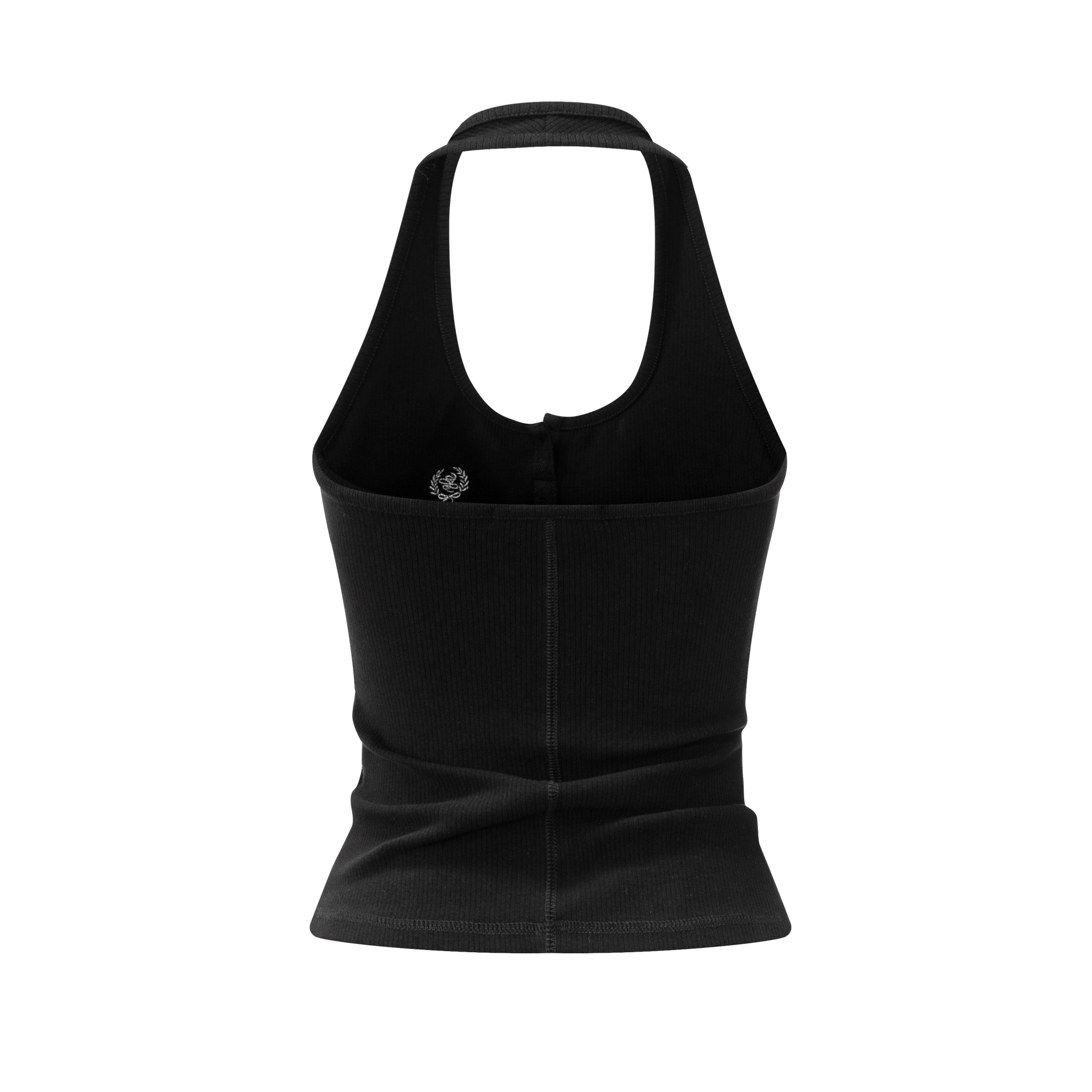 Black Stretch Halter Tank Top