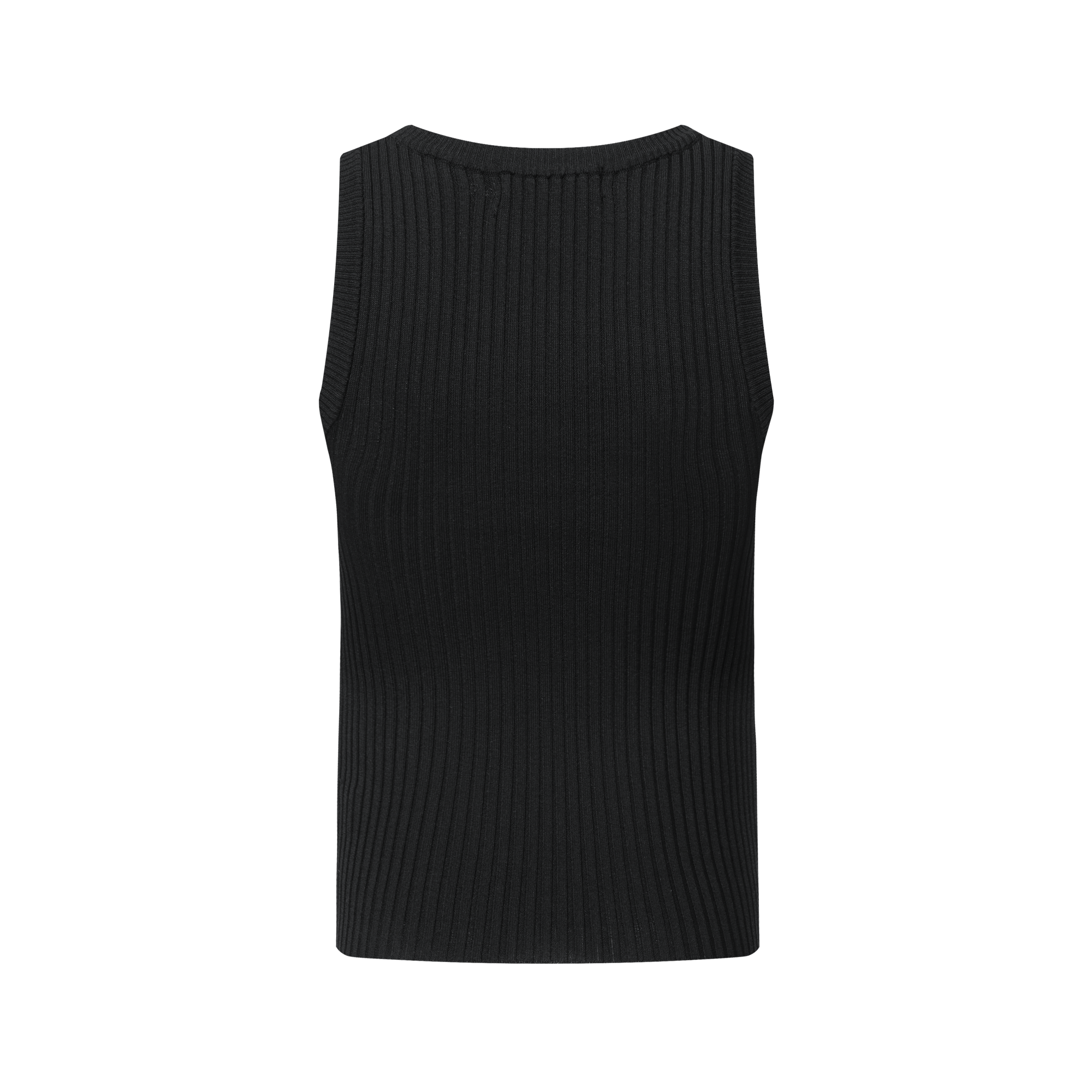 Black Stretch Knit Tank Top
