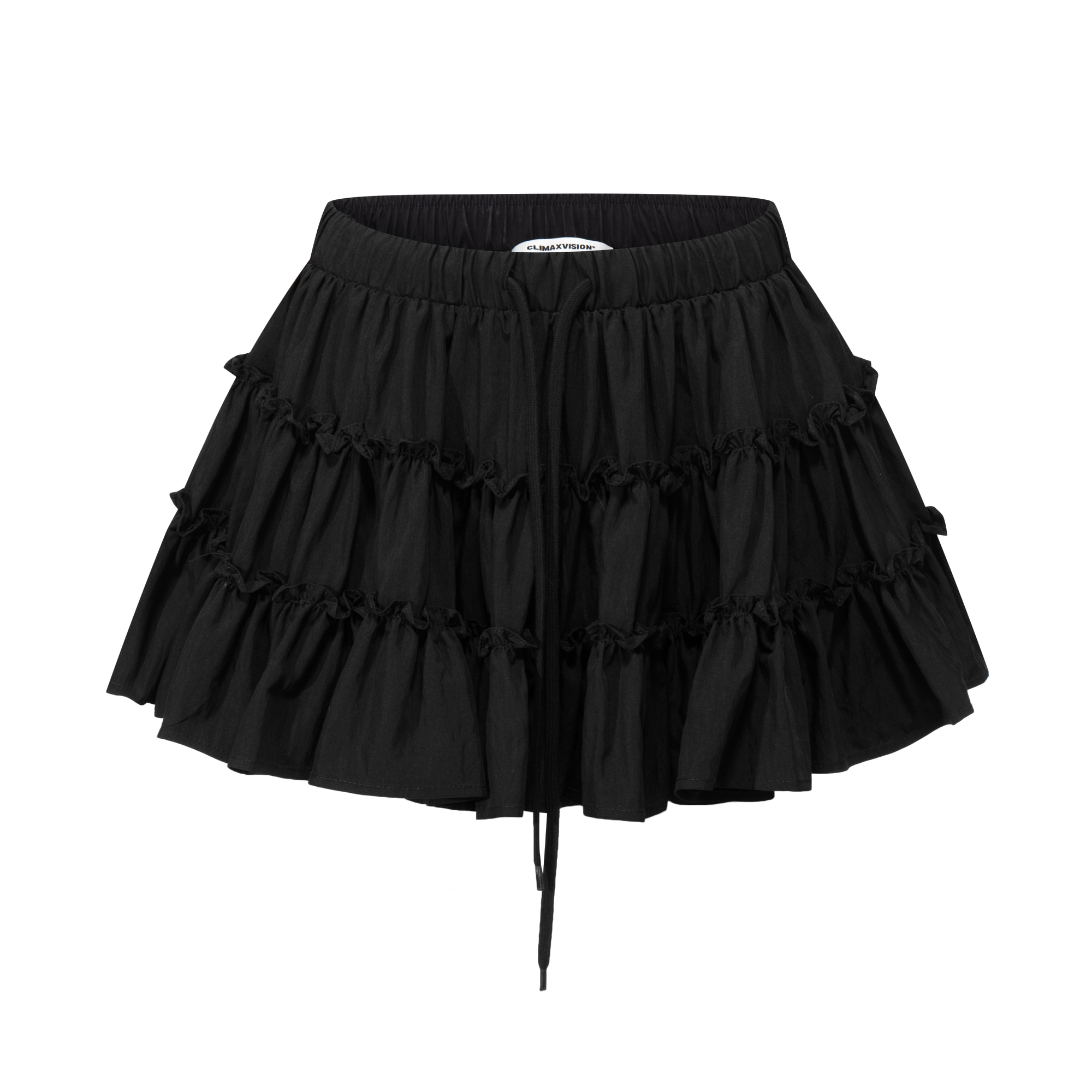 Black three-layer puffy cake skirt