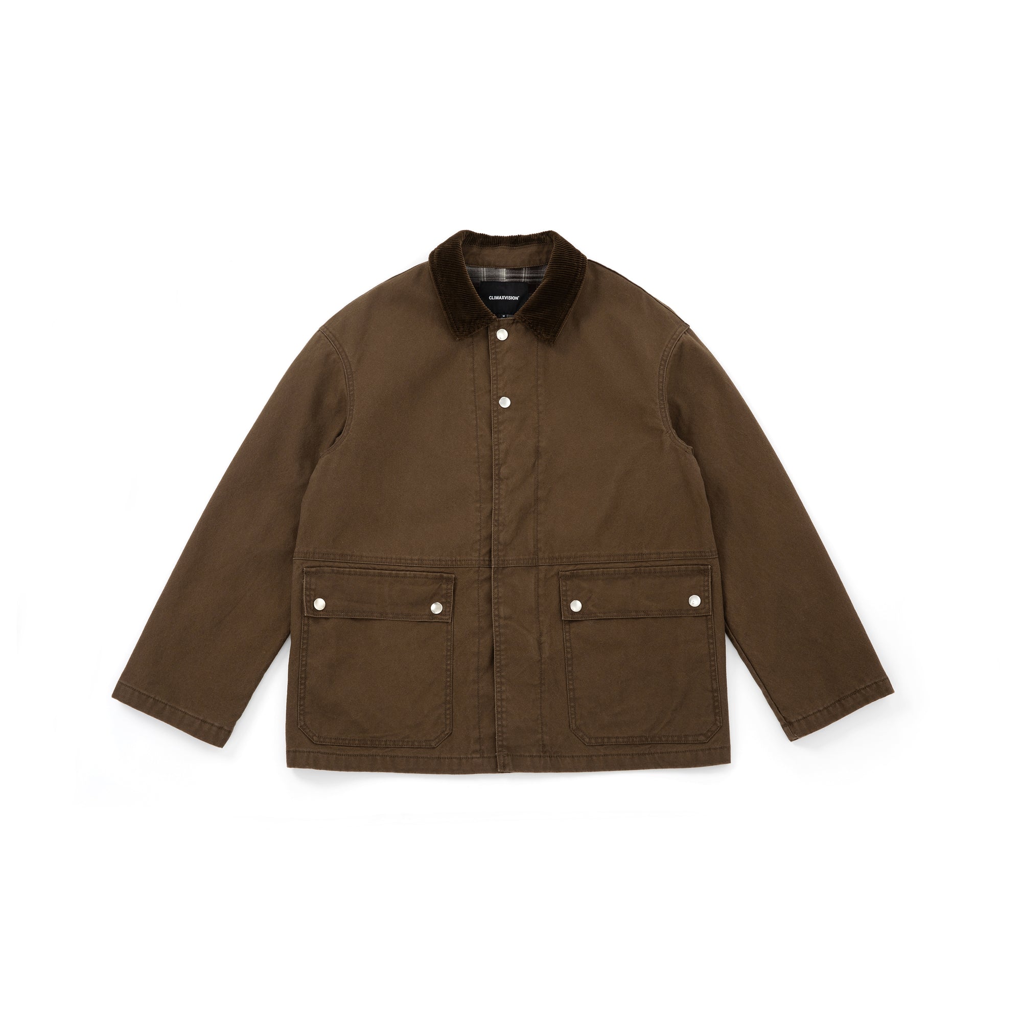 Brown Retro Corduroy Collared Work Jacket