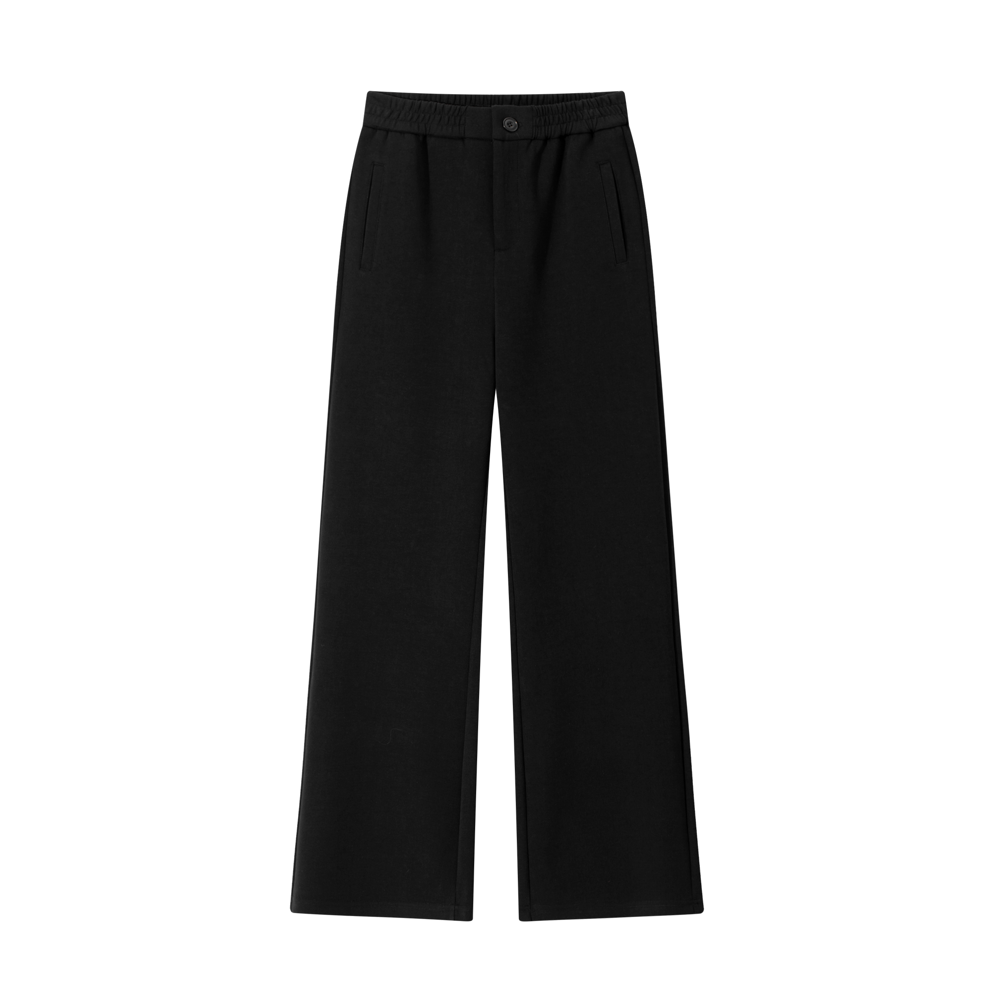 Black Jelly Air Layer Wide-leg Casual Sweatpants