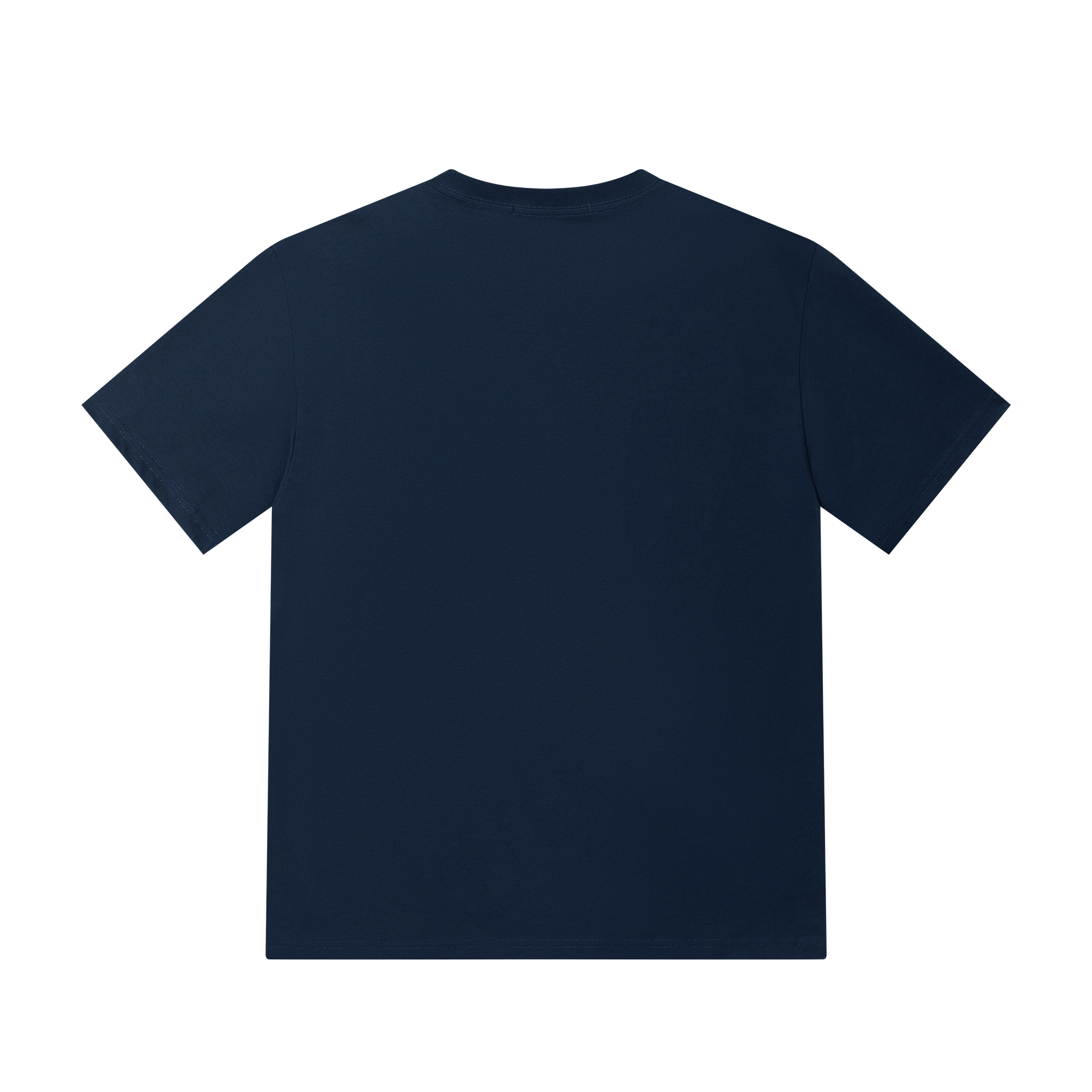 Navy Blue Snow-covered Letter Puppy Embroidered Short Sleeves