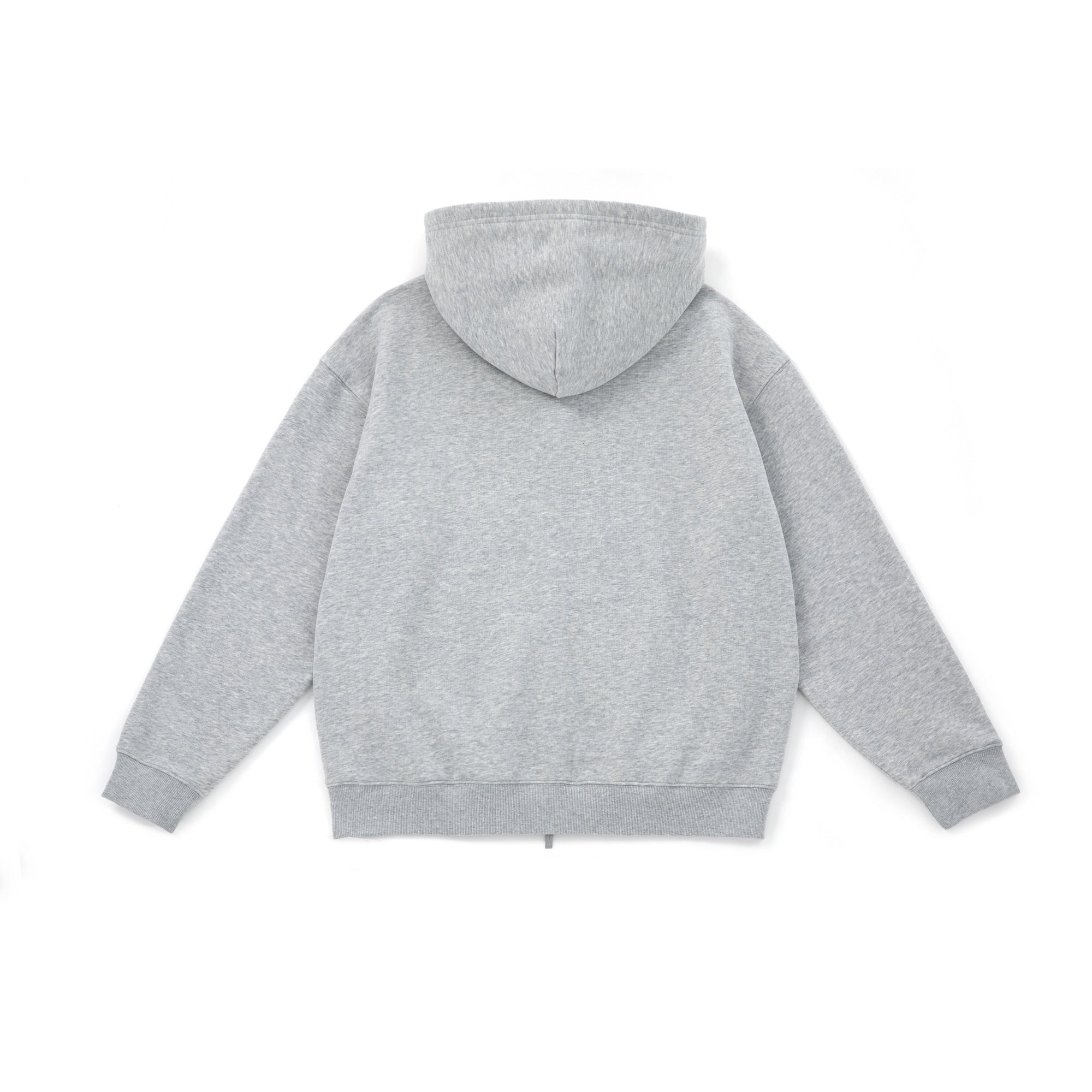 Grey Dachshund Towel Embroidery Hooded Zip-Up Cardigan