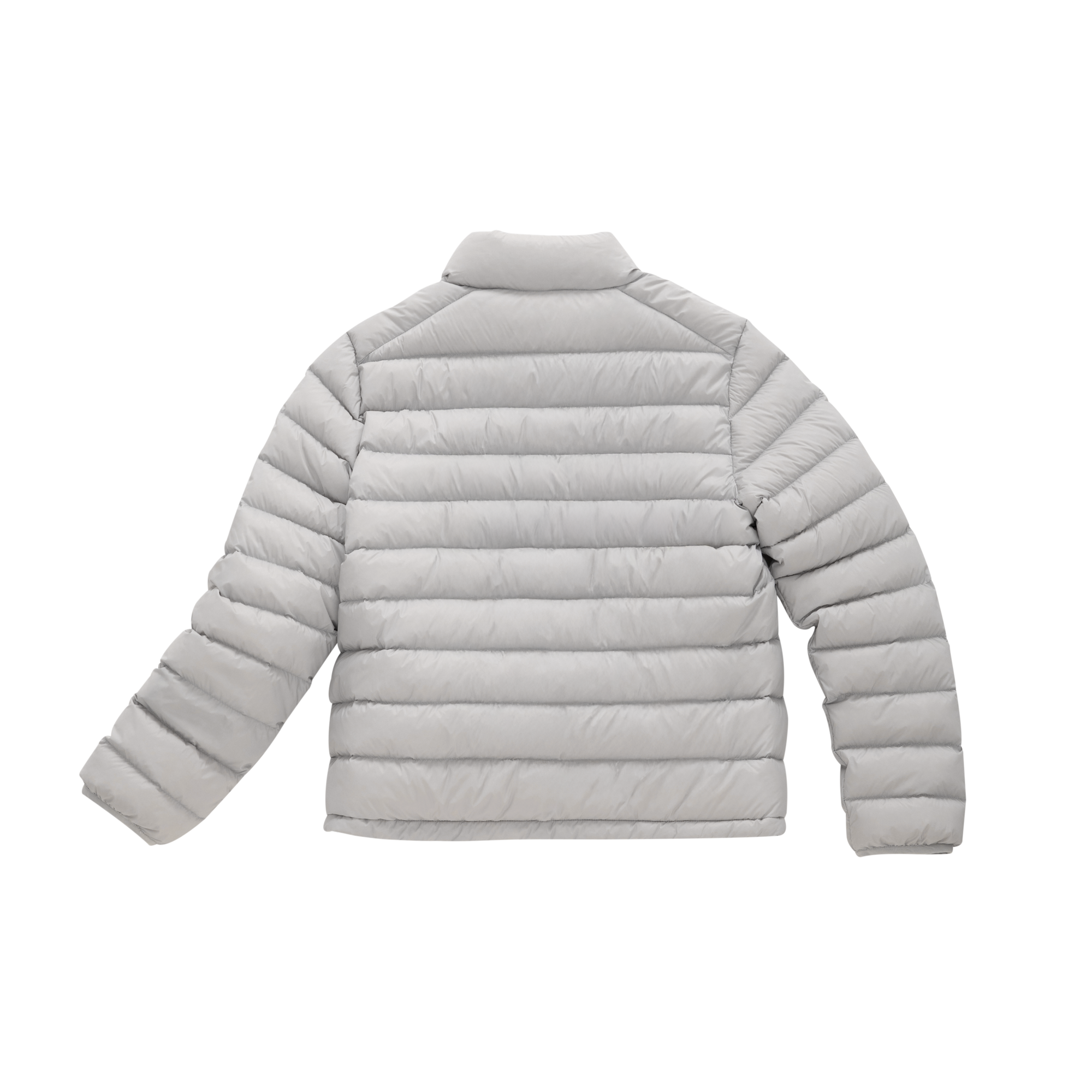 Grey Lightweight Cloud-like Ribbed Stand Collar Warm Down Jacket