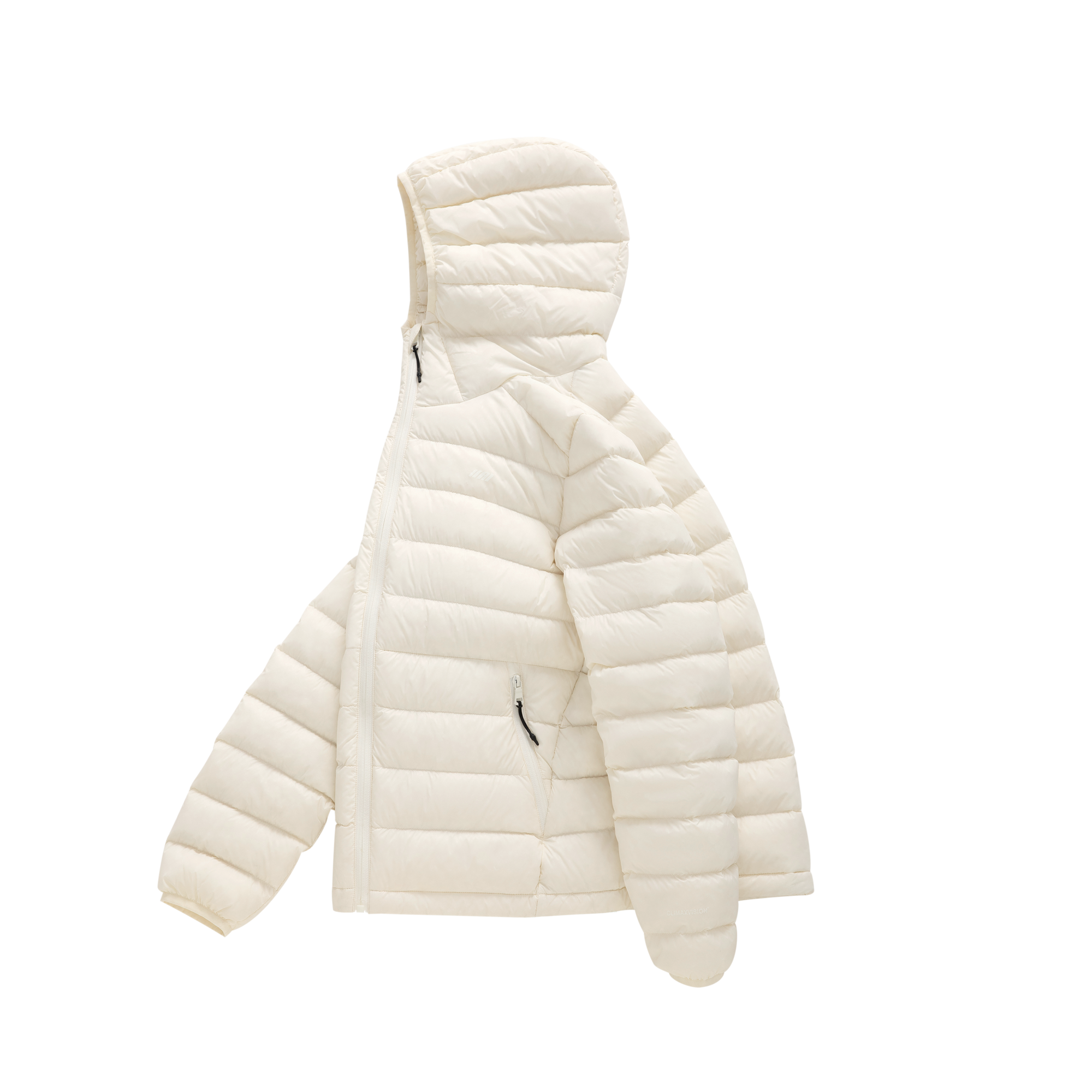 Blue Lightweight Color-Blocked Zippered Hooded Down Jacket