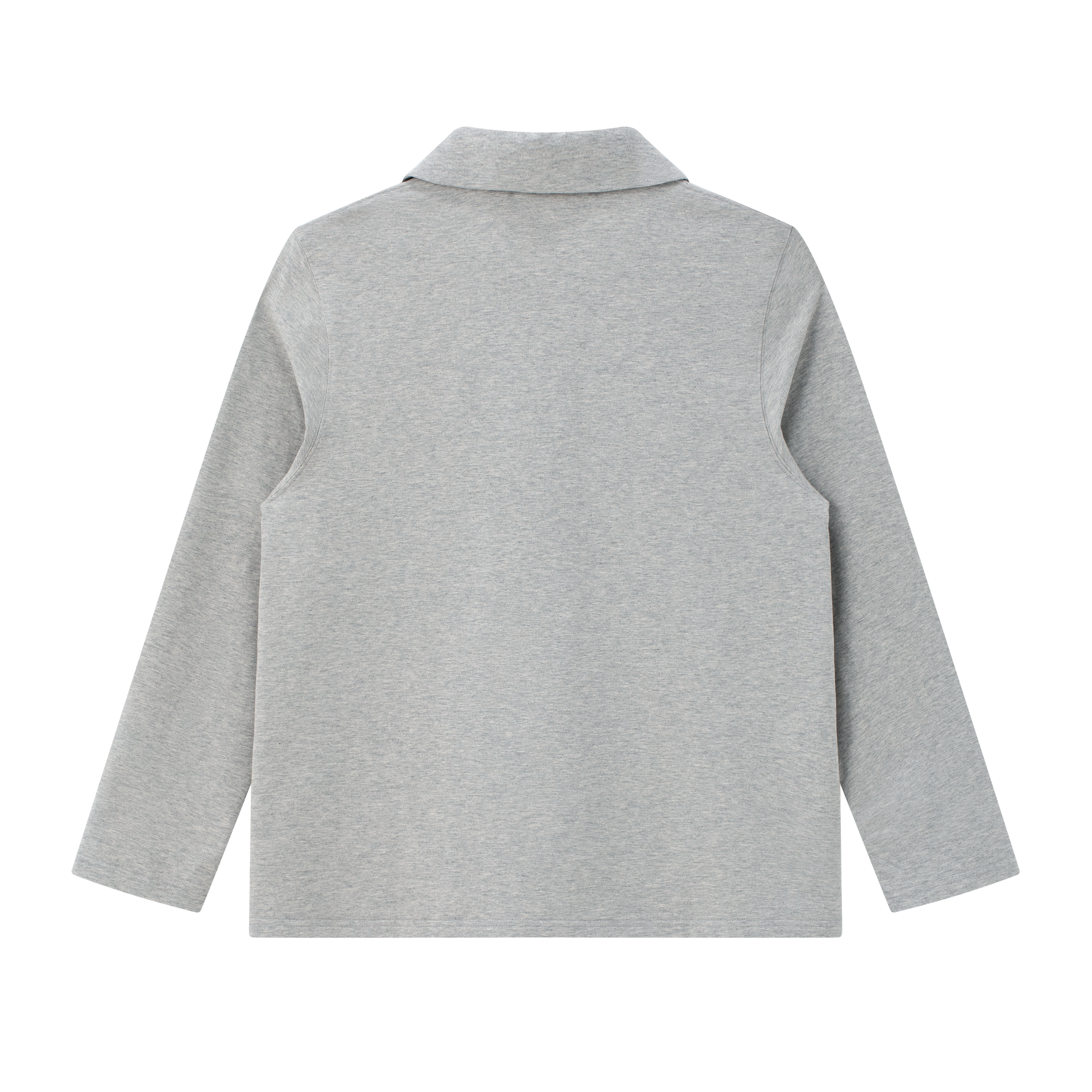 Gray Cuban Shirt Collar Casual Loose Long Sleeves