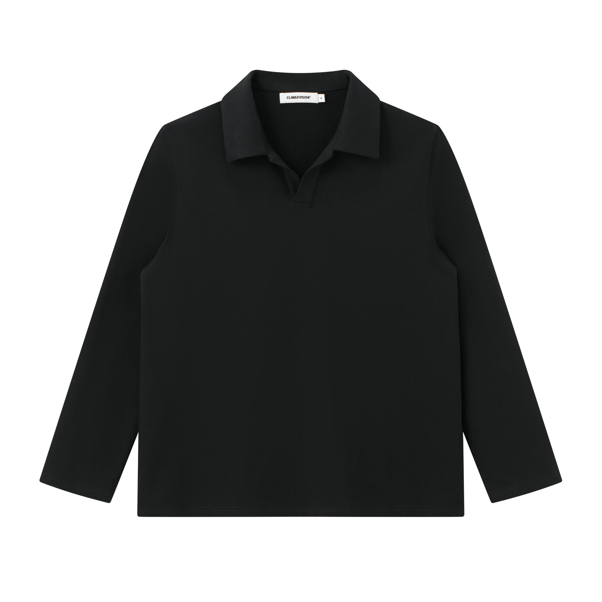 Black Cuban Shirt Collar Casual Loose Long Sleeves