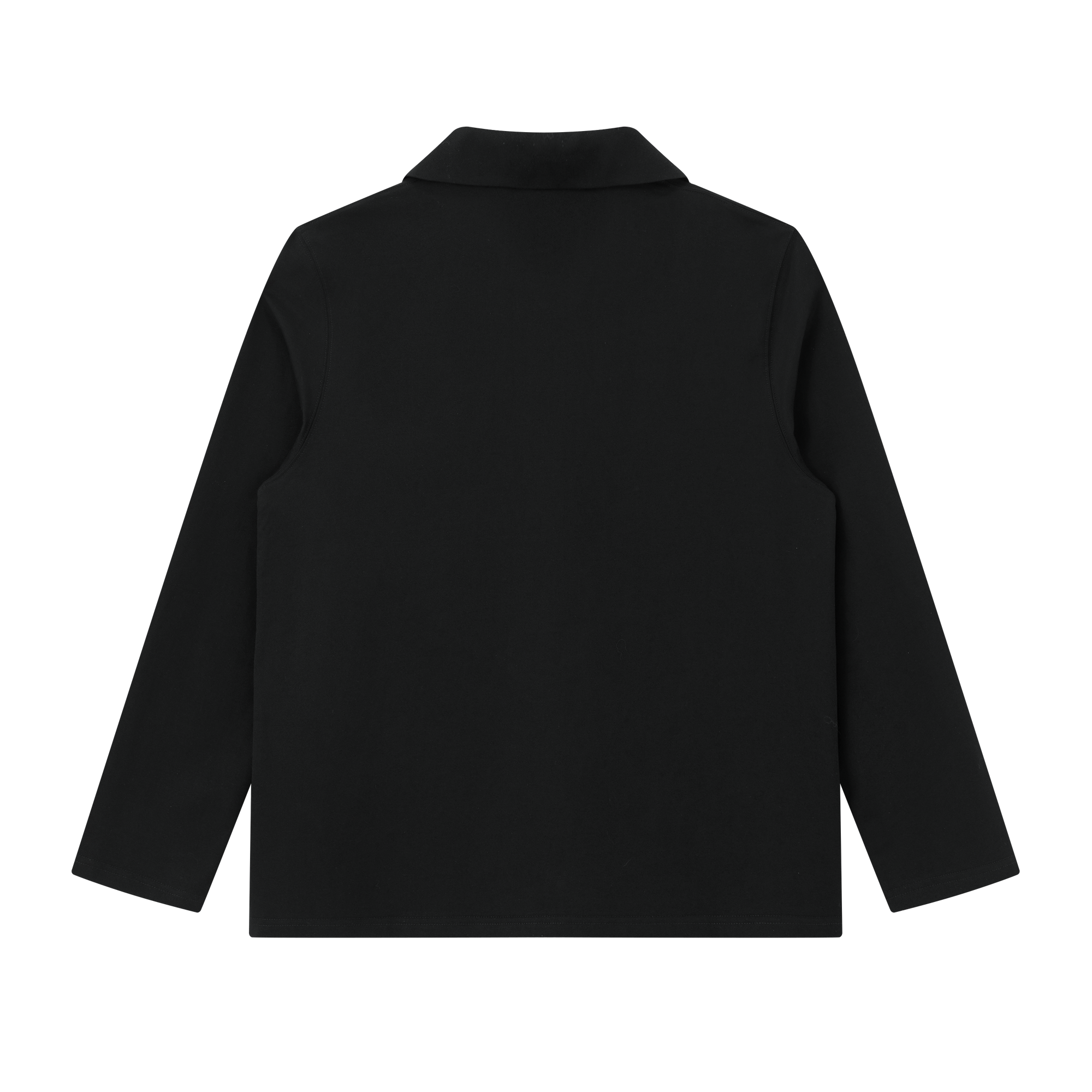 Black Cuban Shirt Collar Casual Loose Long Sleeves