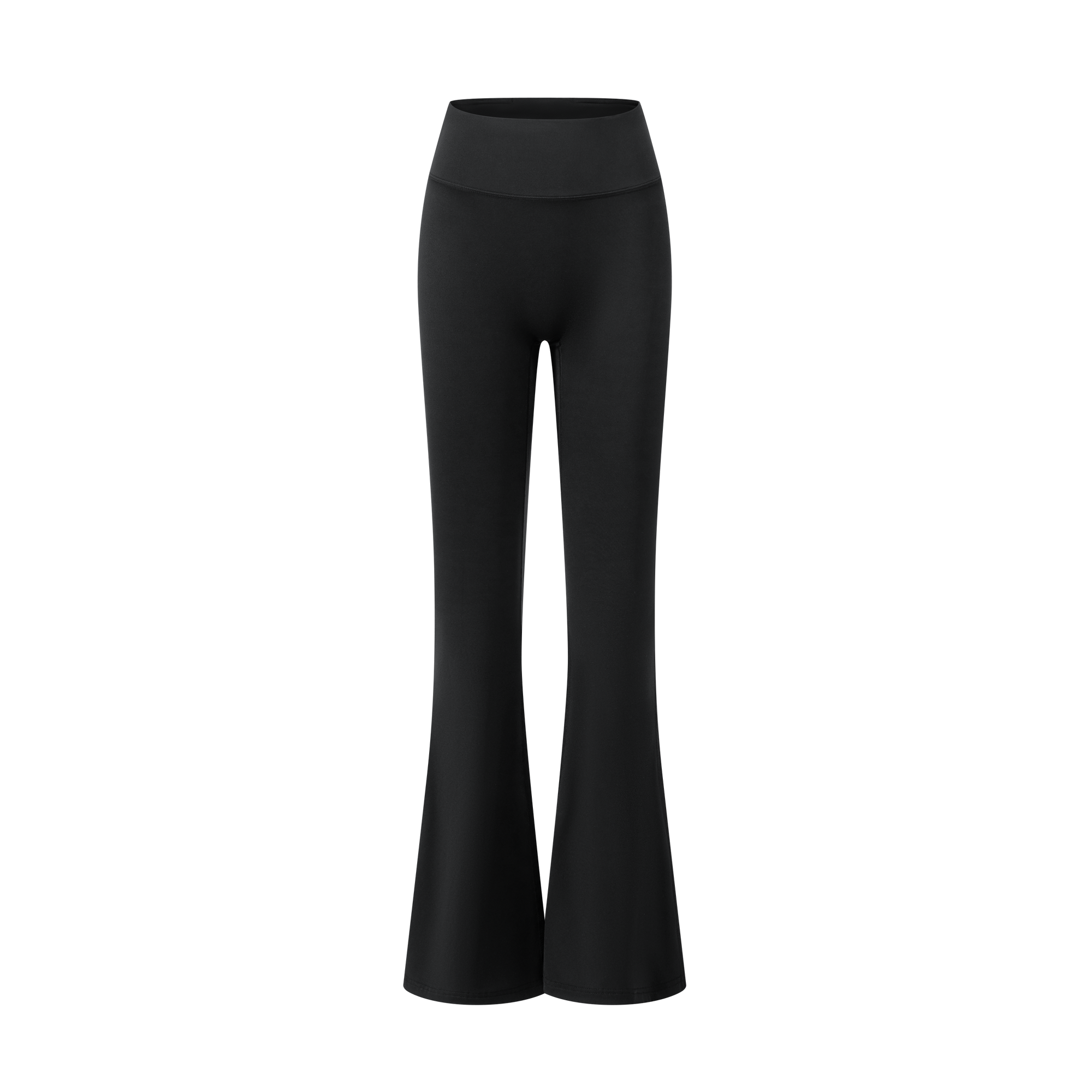 Black High Elastic High Waist Flared Pants