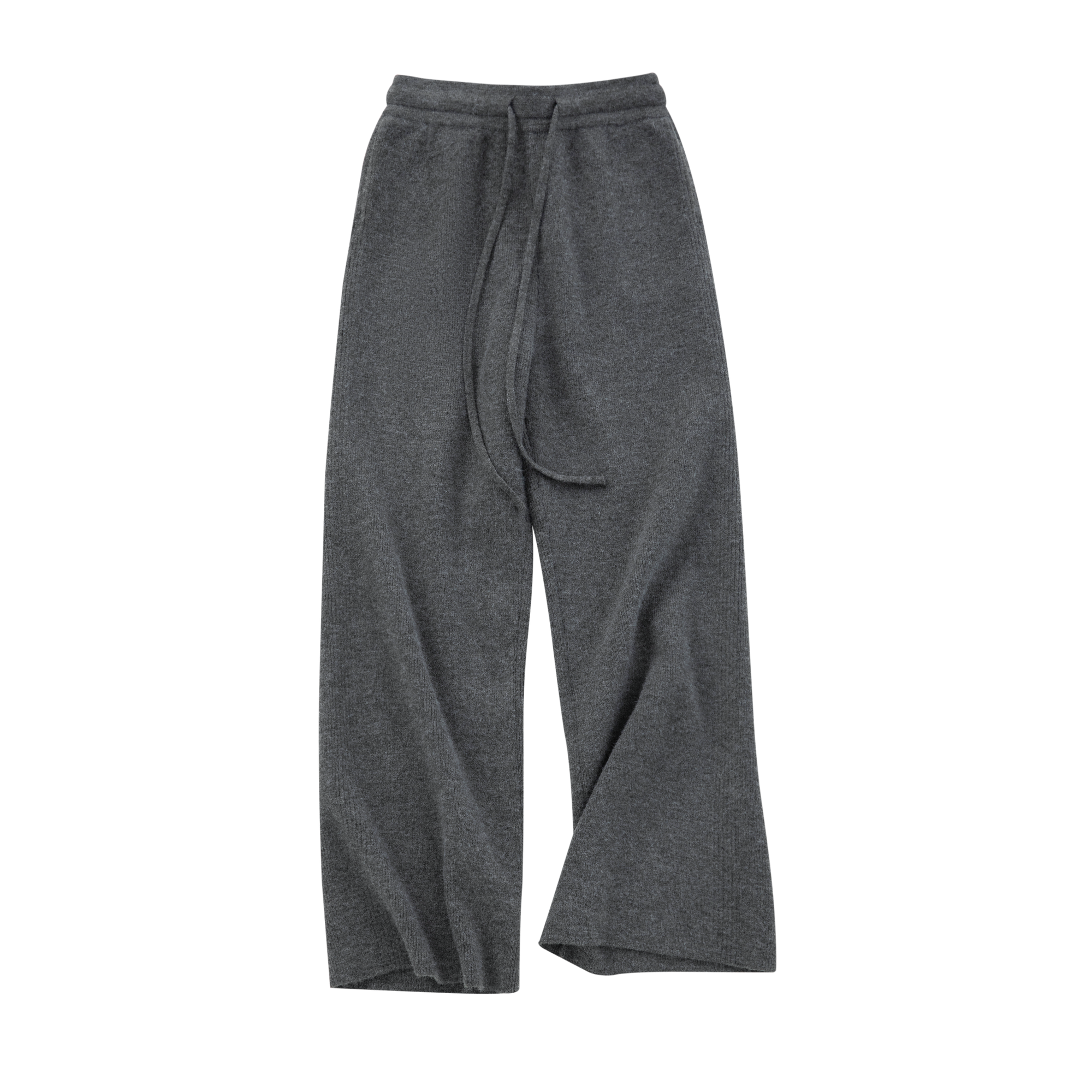 Grey Arctic Fleece Thickened Warm Casual Straight Leg Trousers