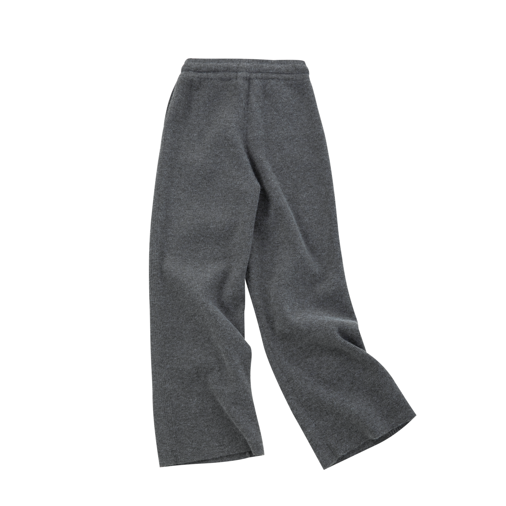 Grey Arctic Fleece Thickened Warm Casual Straight Leg Trousers