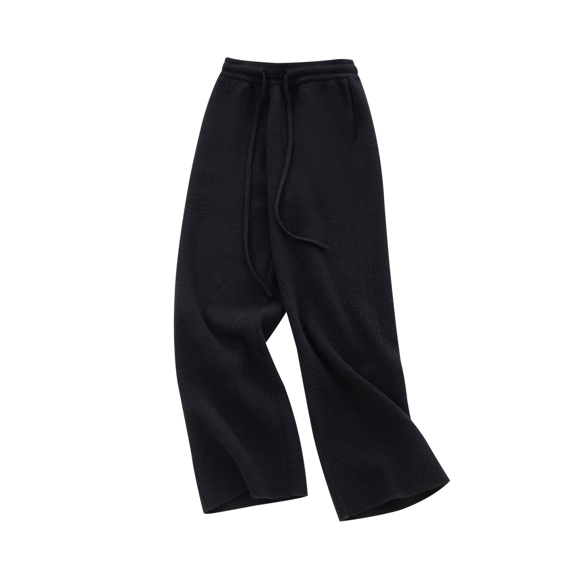 Black Arctic Fleece Thickened Warm Casual Straight Leg Trousers