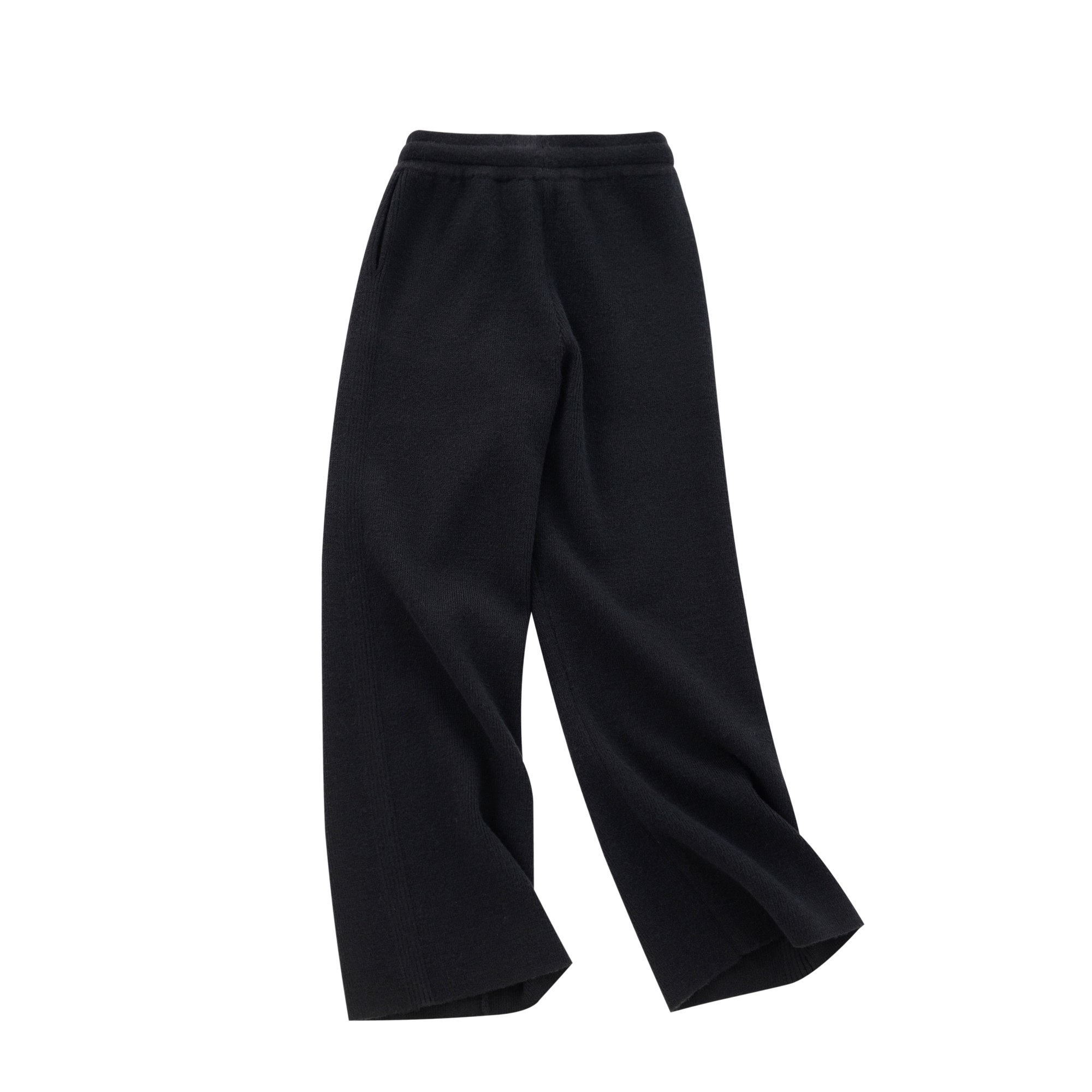 Black Arctic Fleece Thickened Warm Casual Straight Leg Trousers