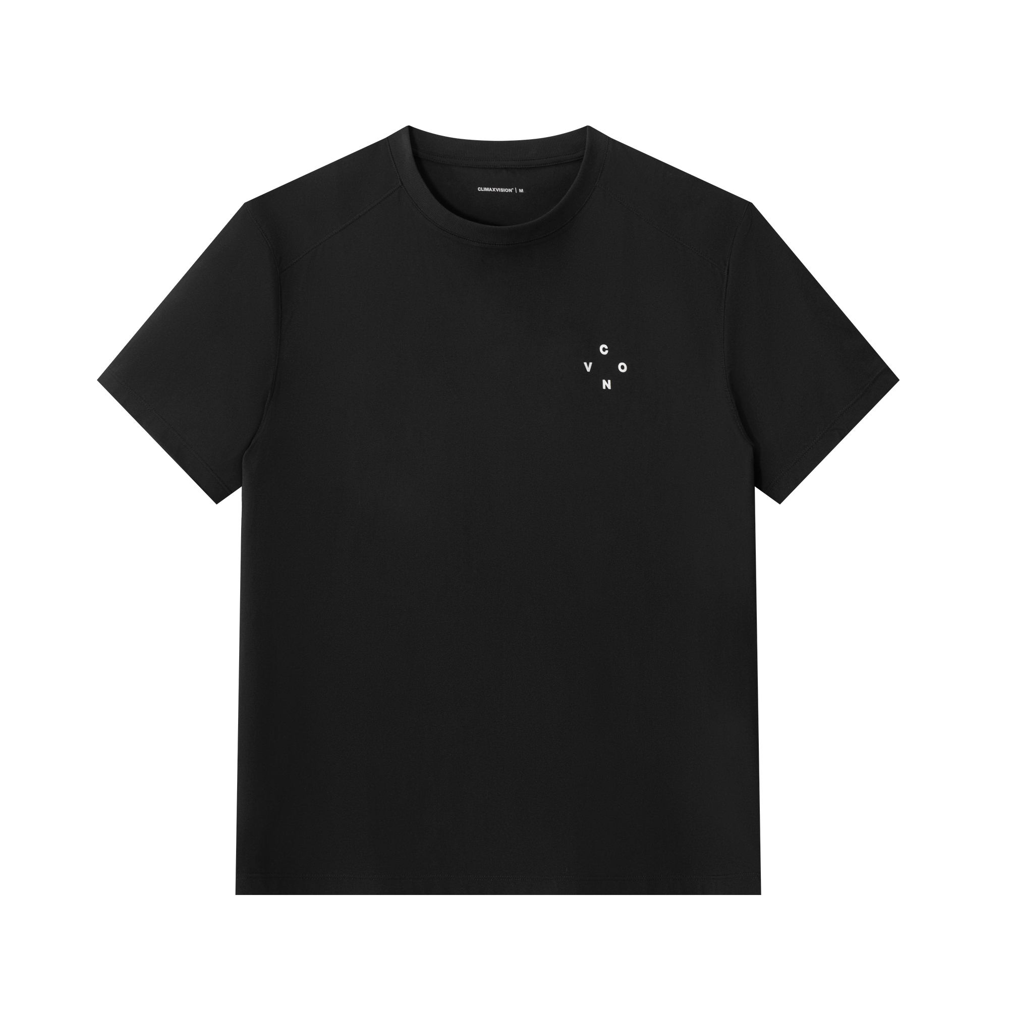 Black Outdoor Sports Reflective Print T-shirt