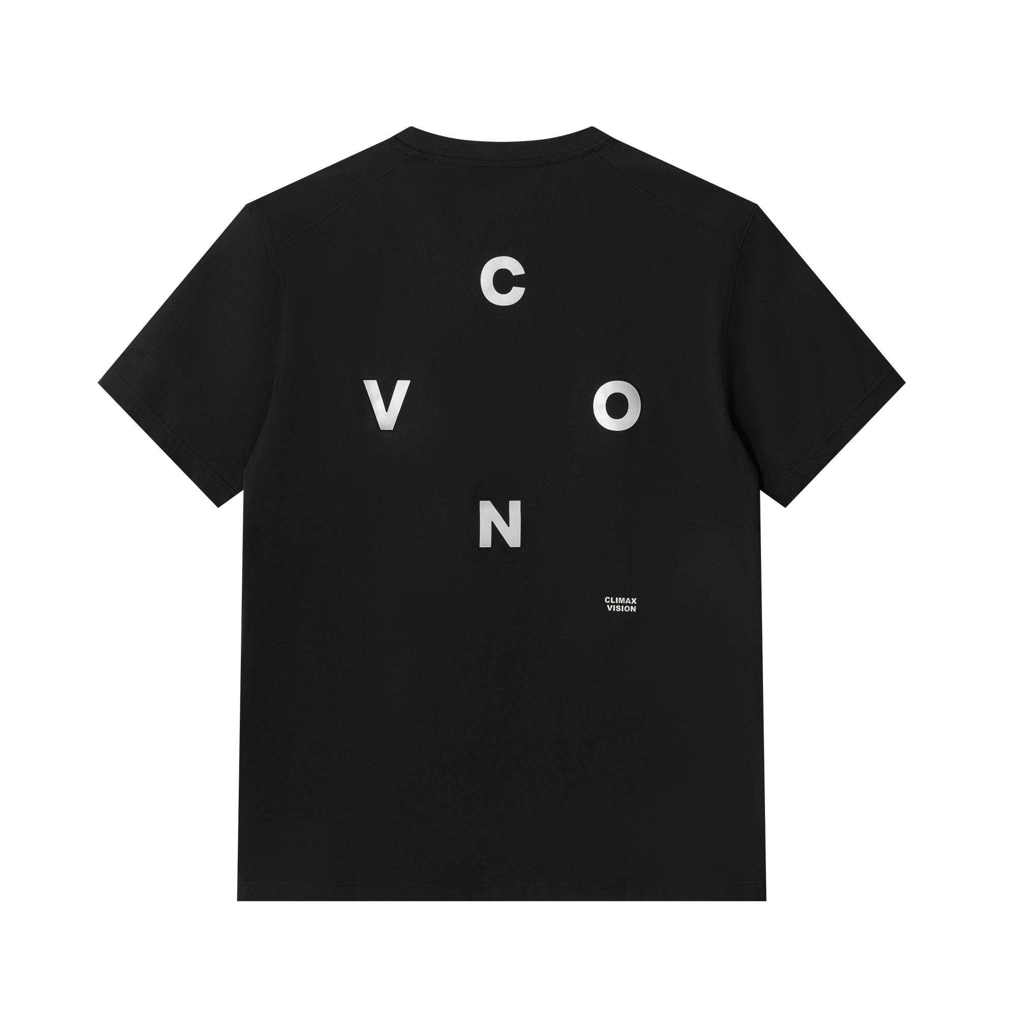 Black Outdoor Sports Reflective Print T-shirt