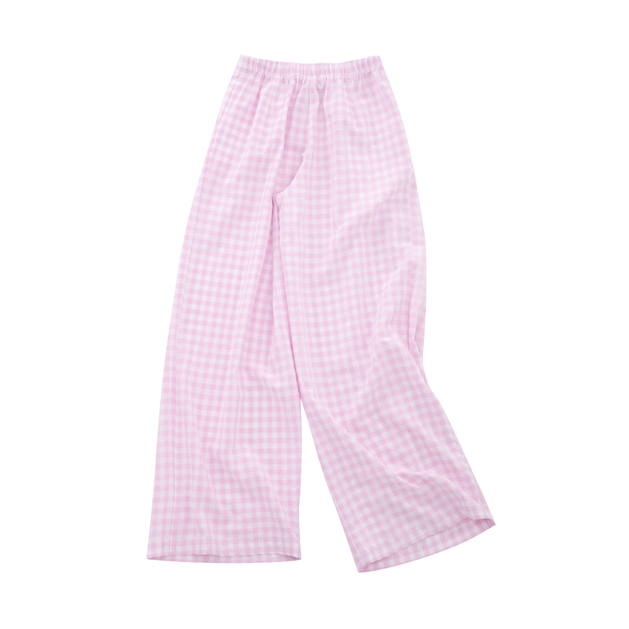 Pink Starfish Button Plaid Pants