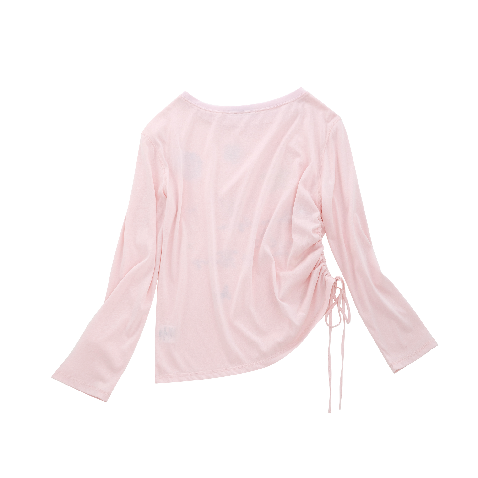 Pink Lyocell Floral Rhinestone Off-Shoulder Long Sleeve