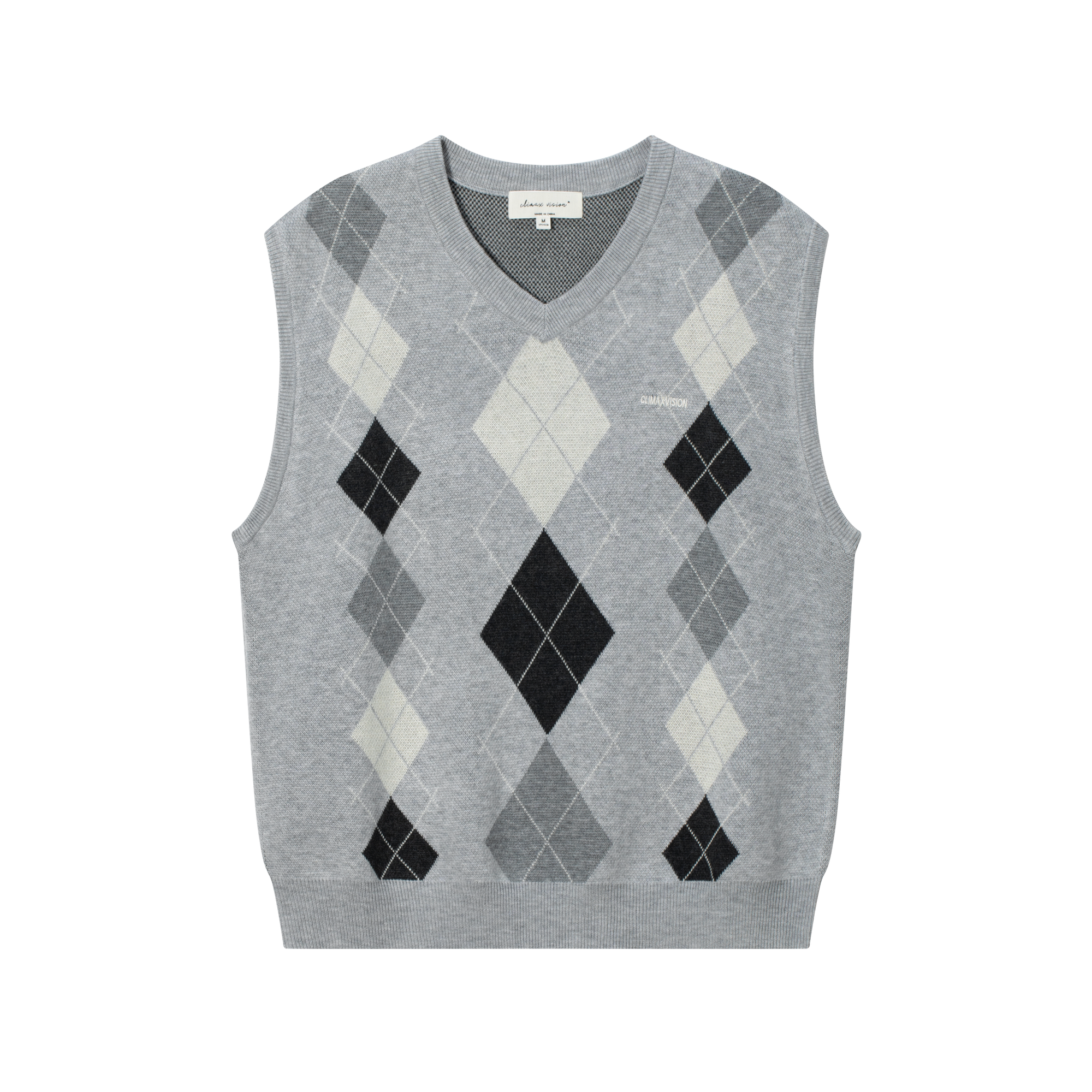 Diamond Check Knitted Vest