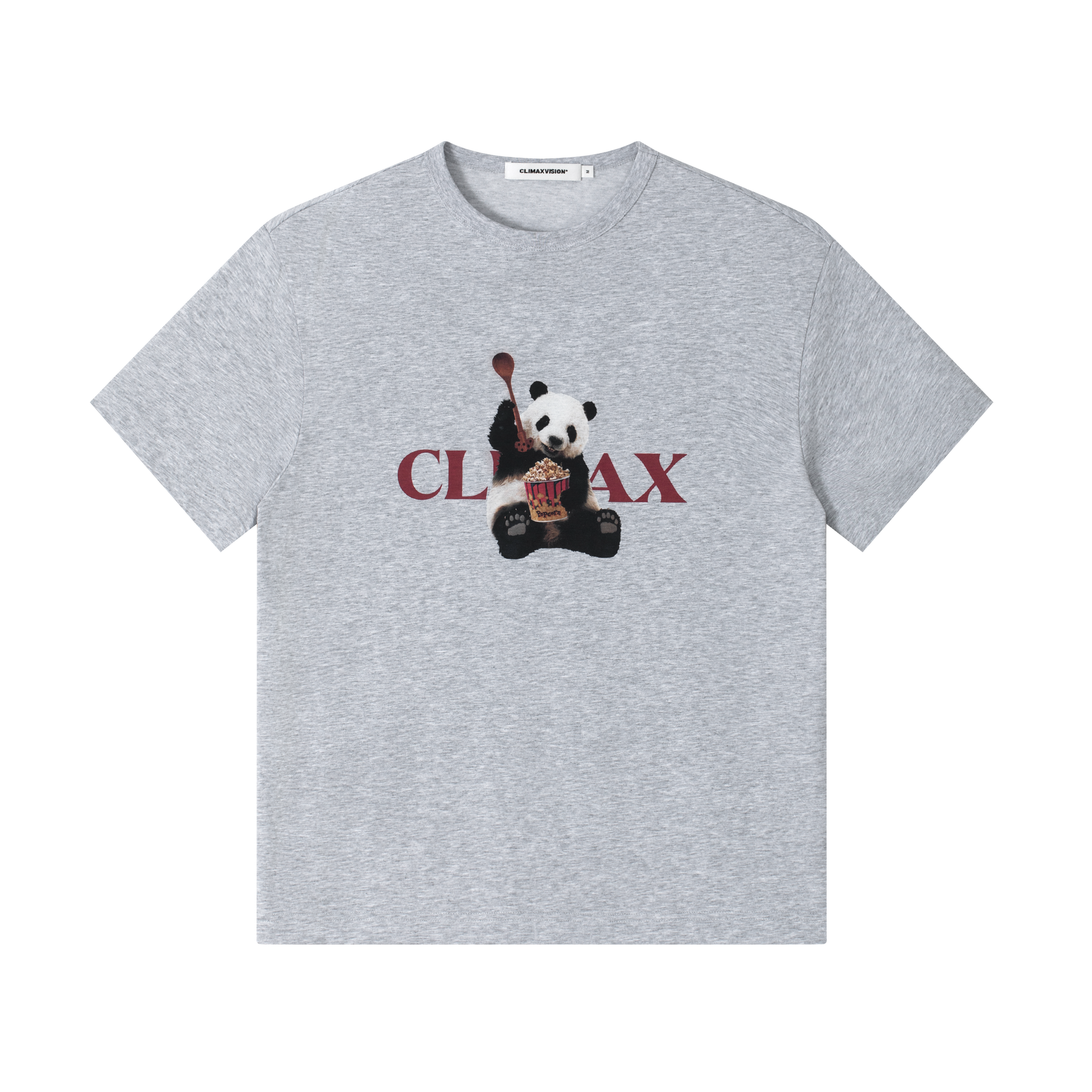 Grey Panda Print ShortSleeved Tshirt CLIMAX VISION