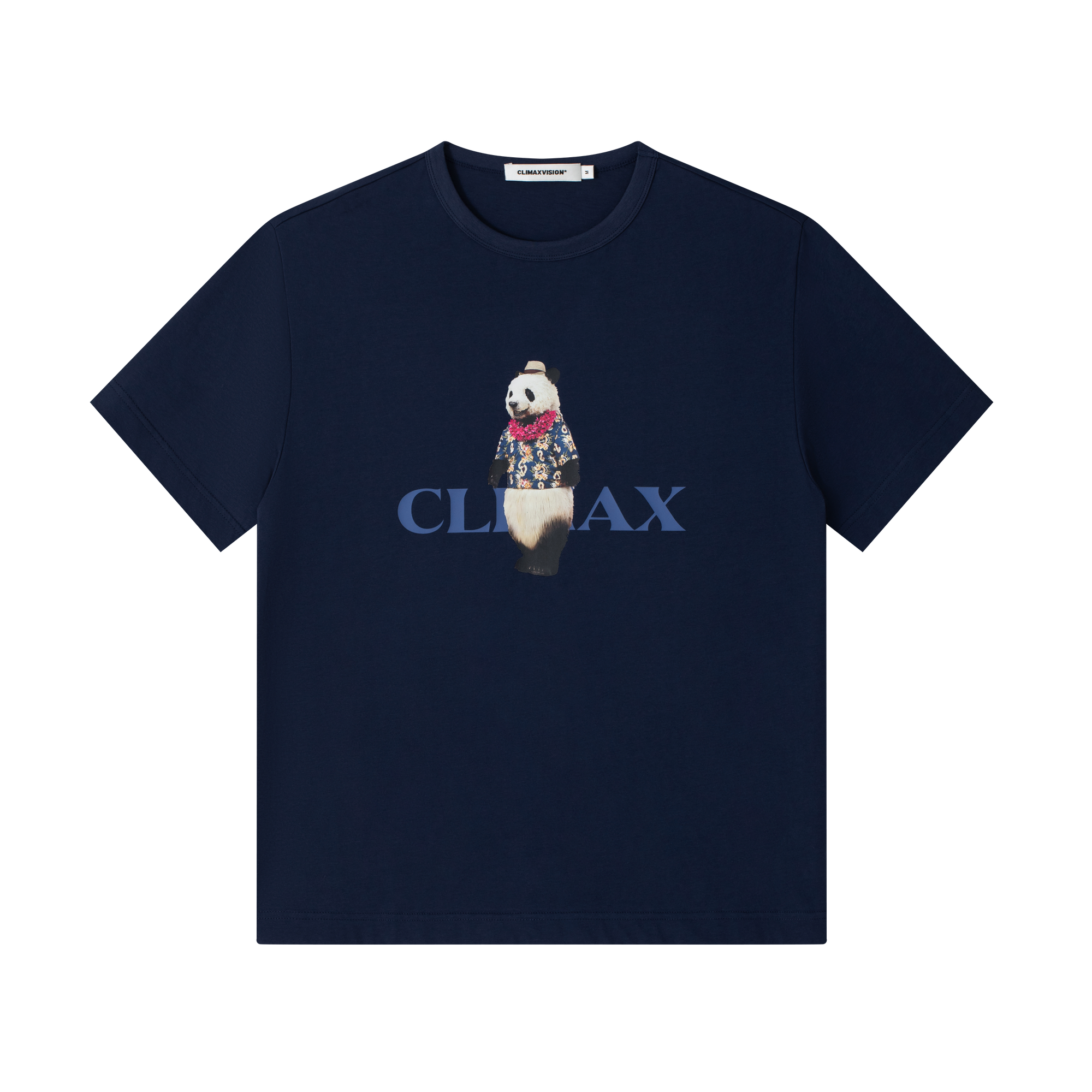 Navy Panda Print Short Sleeve T-Shirt