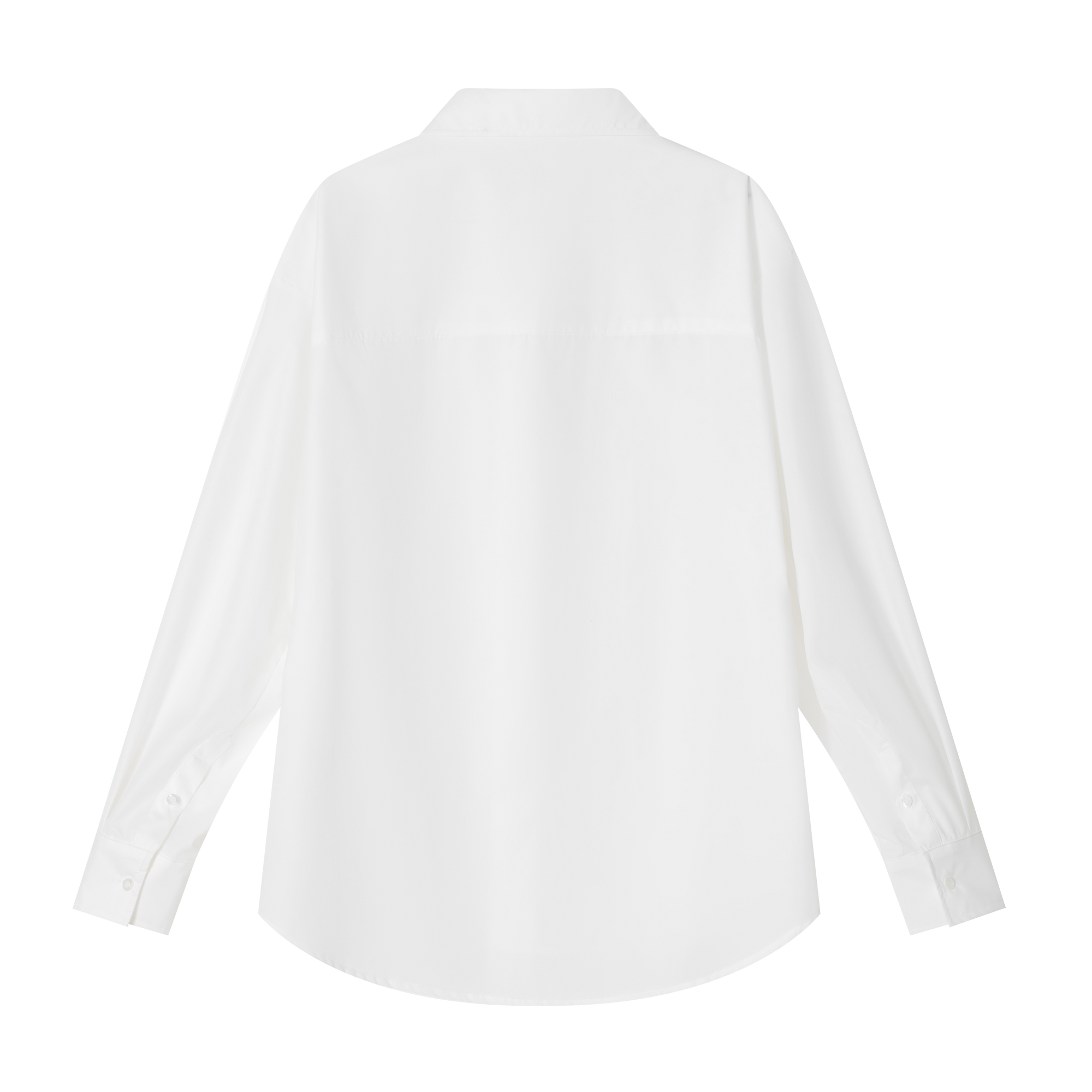 White CV embroidered long-sleeved shirt