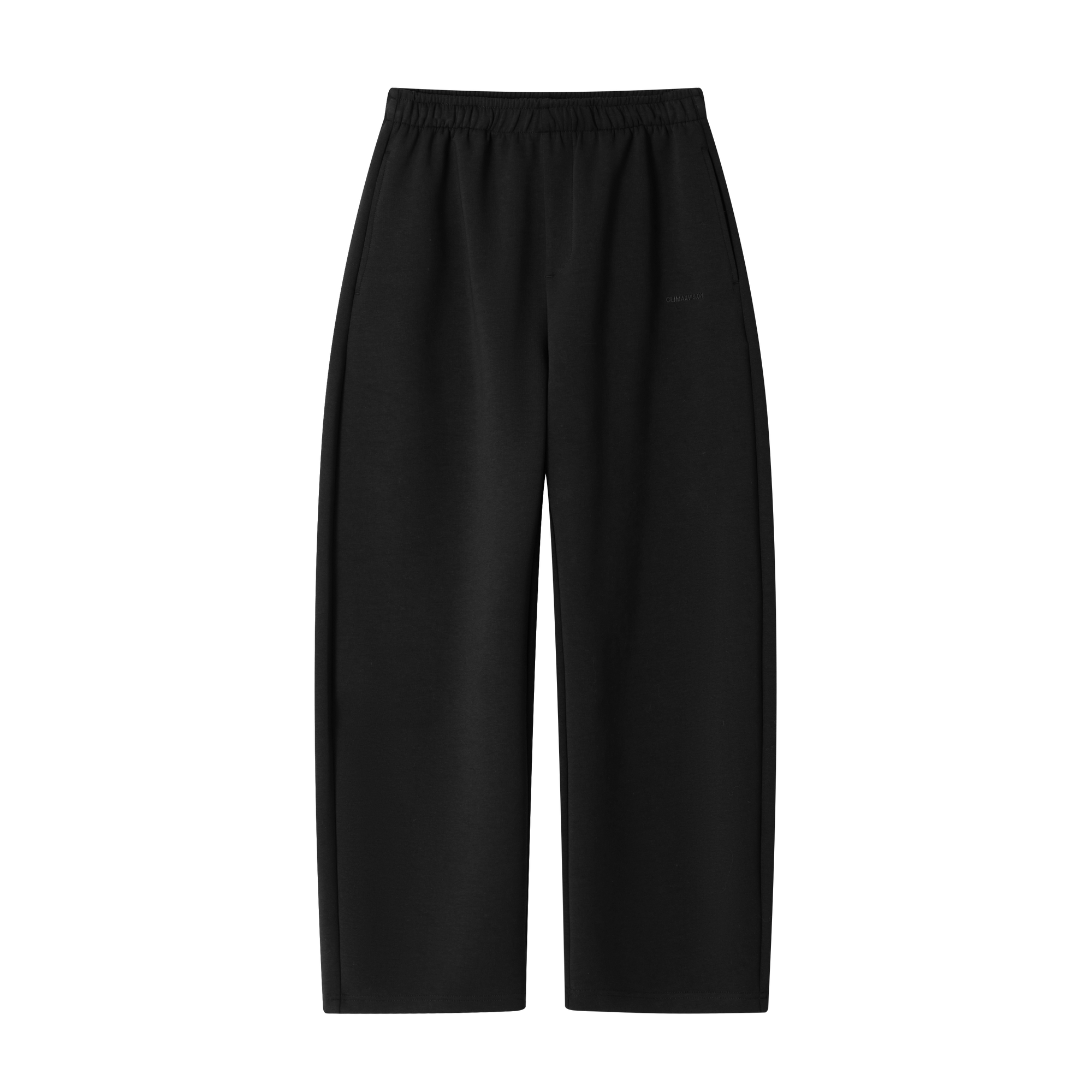 Black Air Layer Anti-Wrinkle Structured Curved Trousers