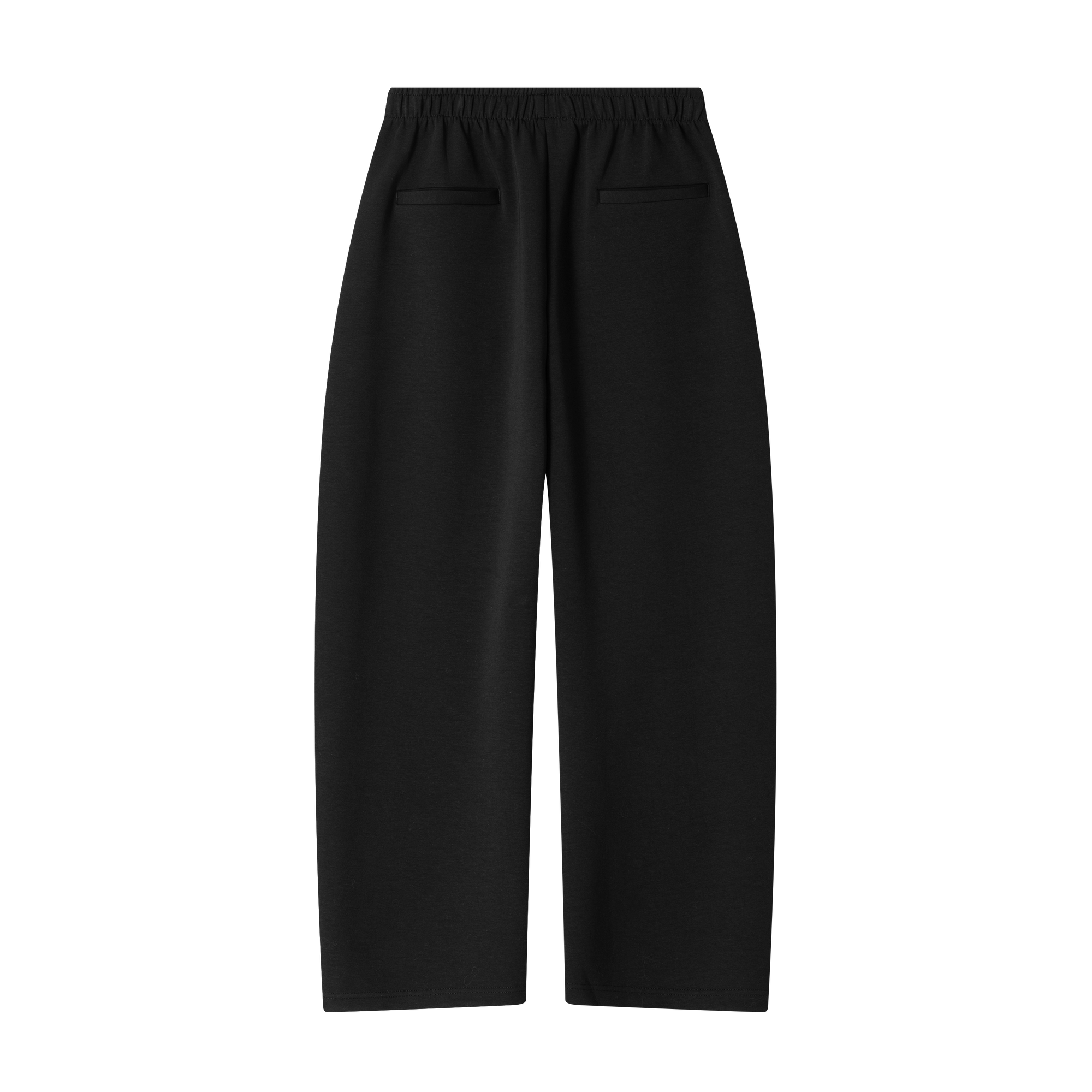 Black Air Layer Anti-Wrinkle Structured Curved Trousers