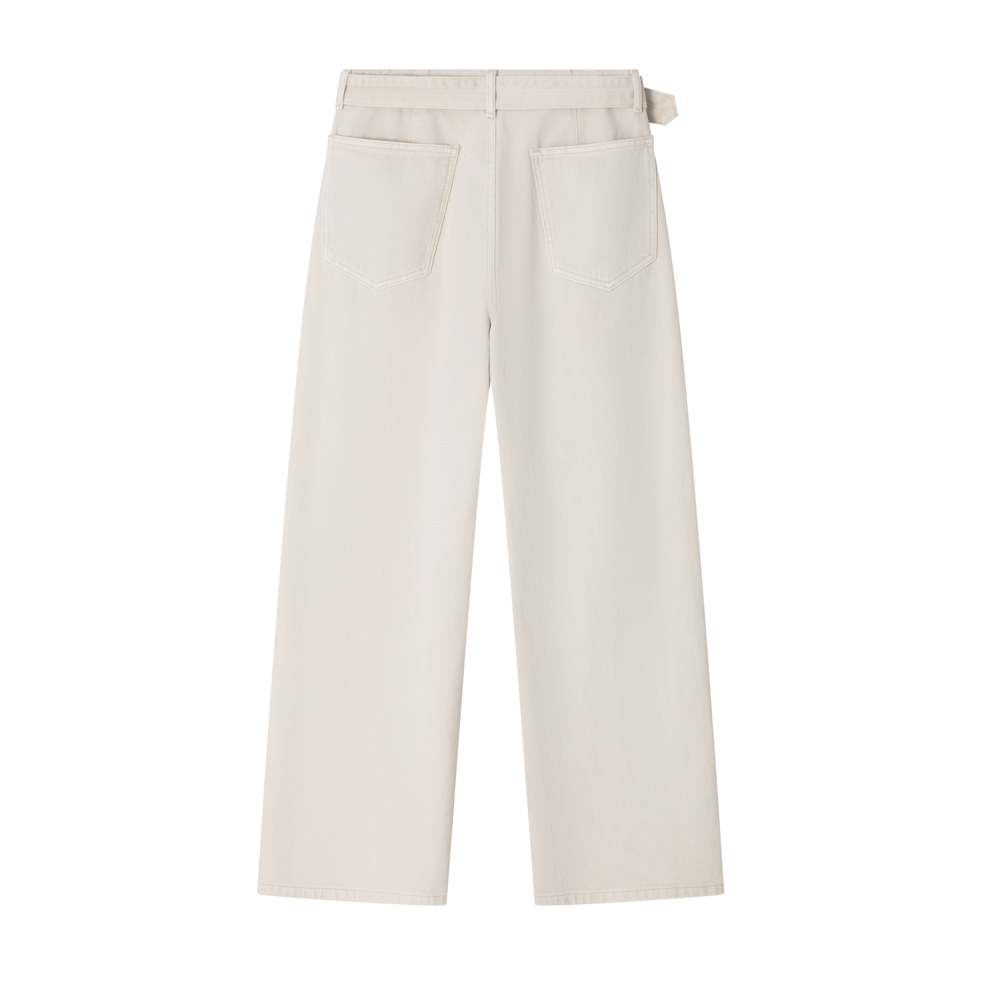 Cream Apricot Adjustable Waistband Dyed Distressed Jeans