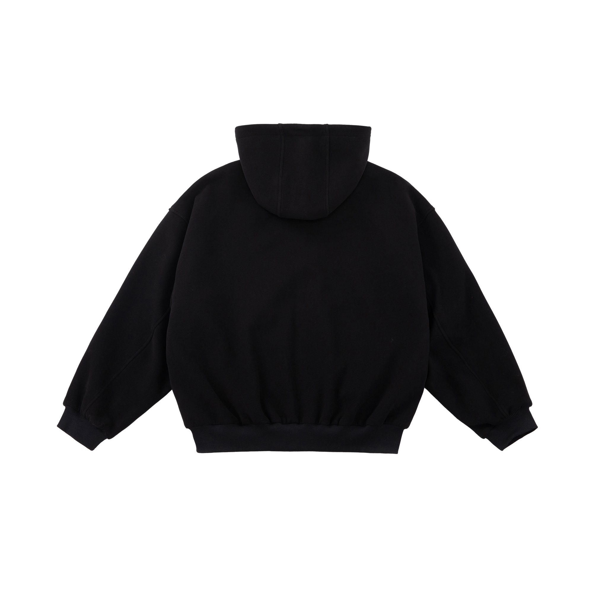 Double-faced Velvet Loose Silhouette Airy Hooded Jacket In Black
