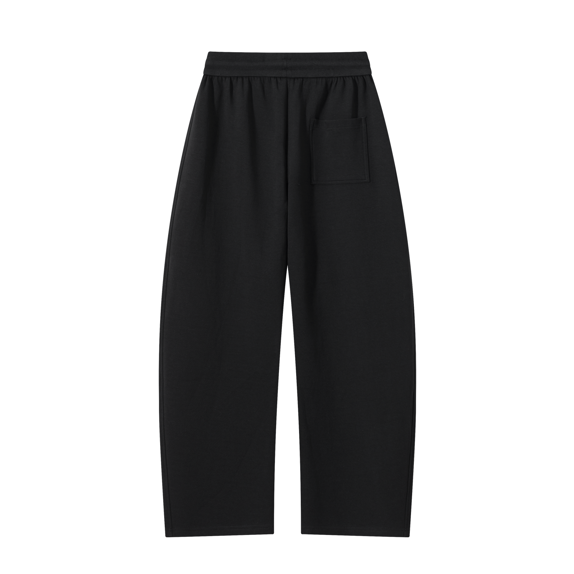Black Structured Machete Cut Slouchy Banana Sweatpants
