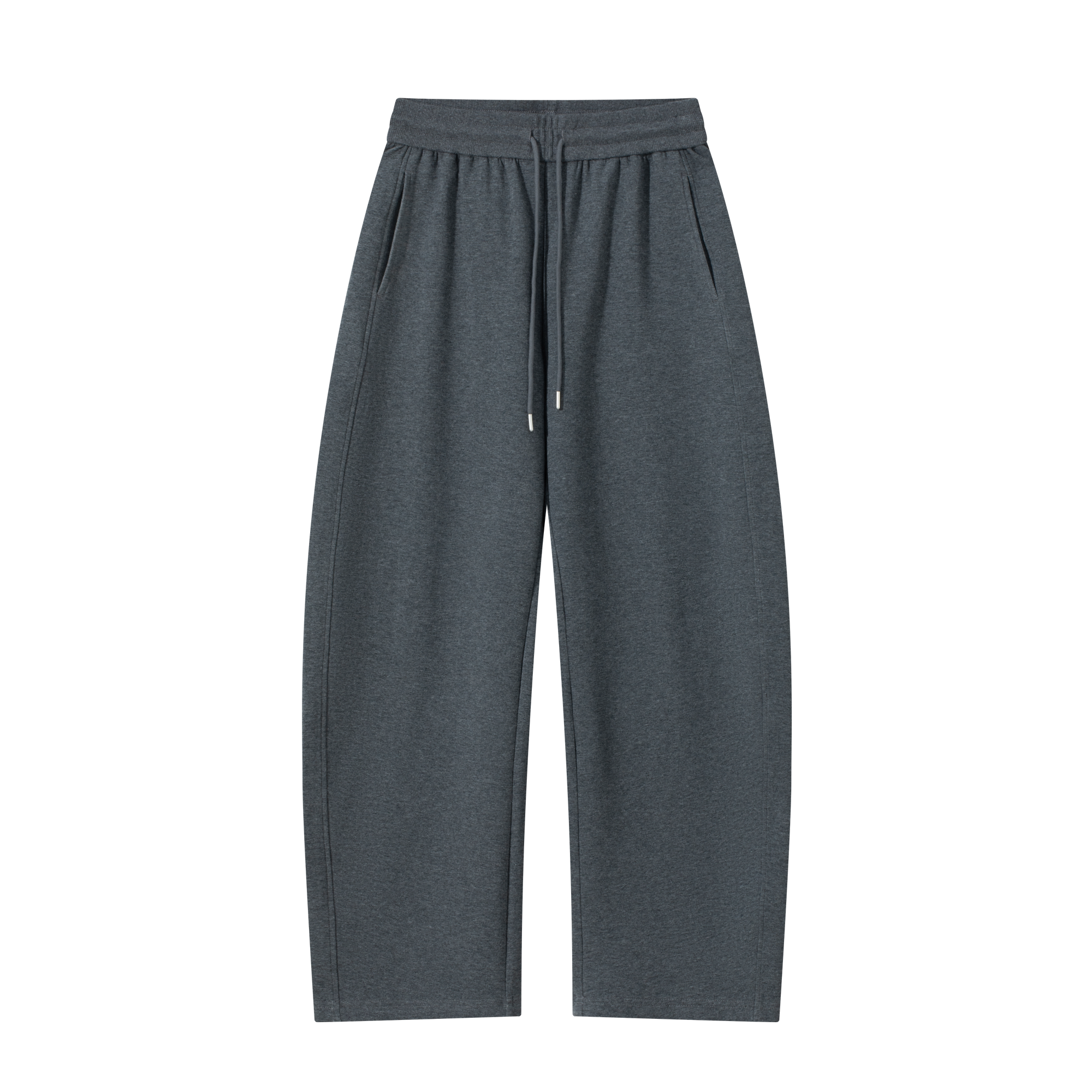 Dark Grey Structured Machete Cut Slouchy Banana Sweatpants