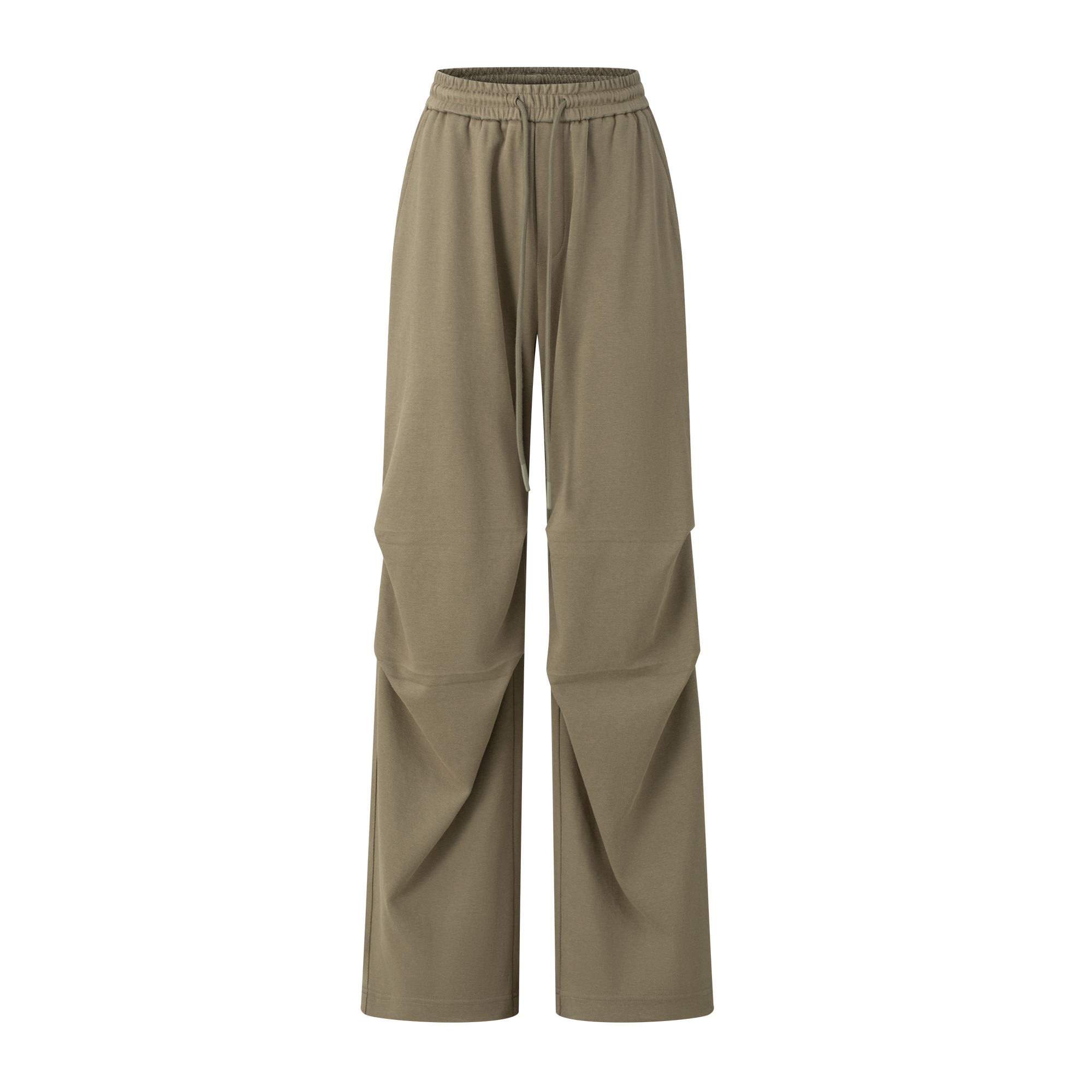 Green Soft 3D Pleated Loose Paratrooper Pants