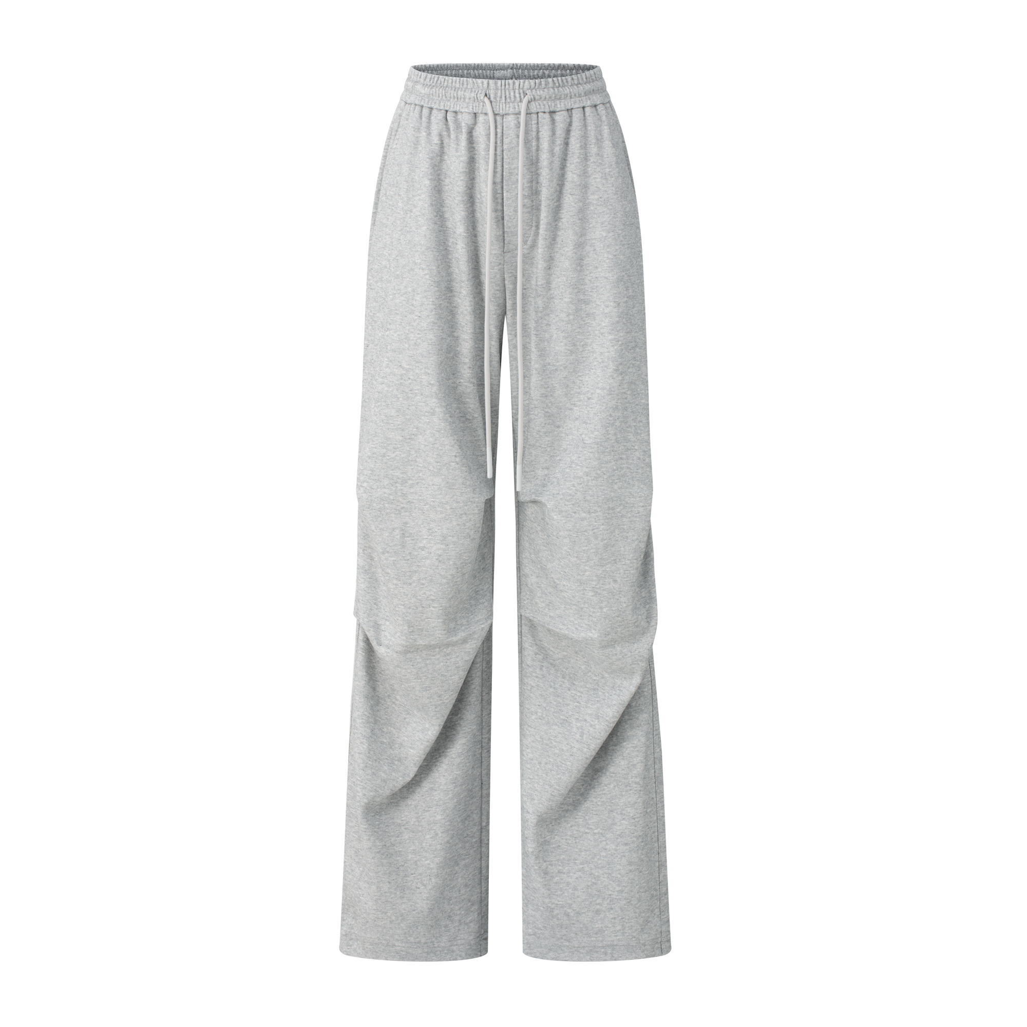 Gray Soft 3D Pleated Loose Paratrooper Pants